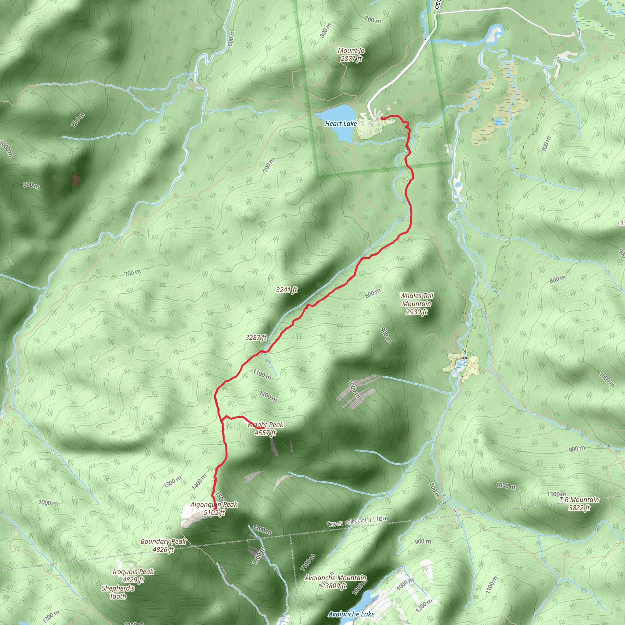 Wright Peak and Algonquin Peak Trail mobile static map