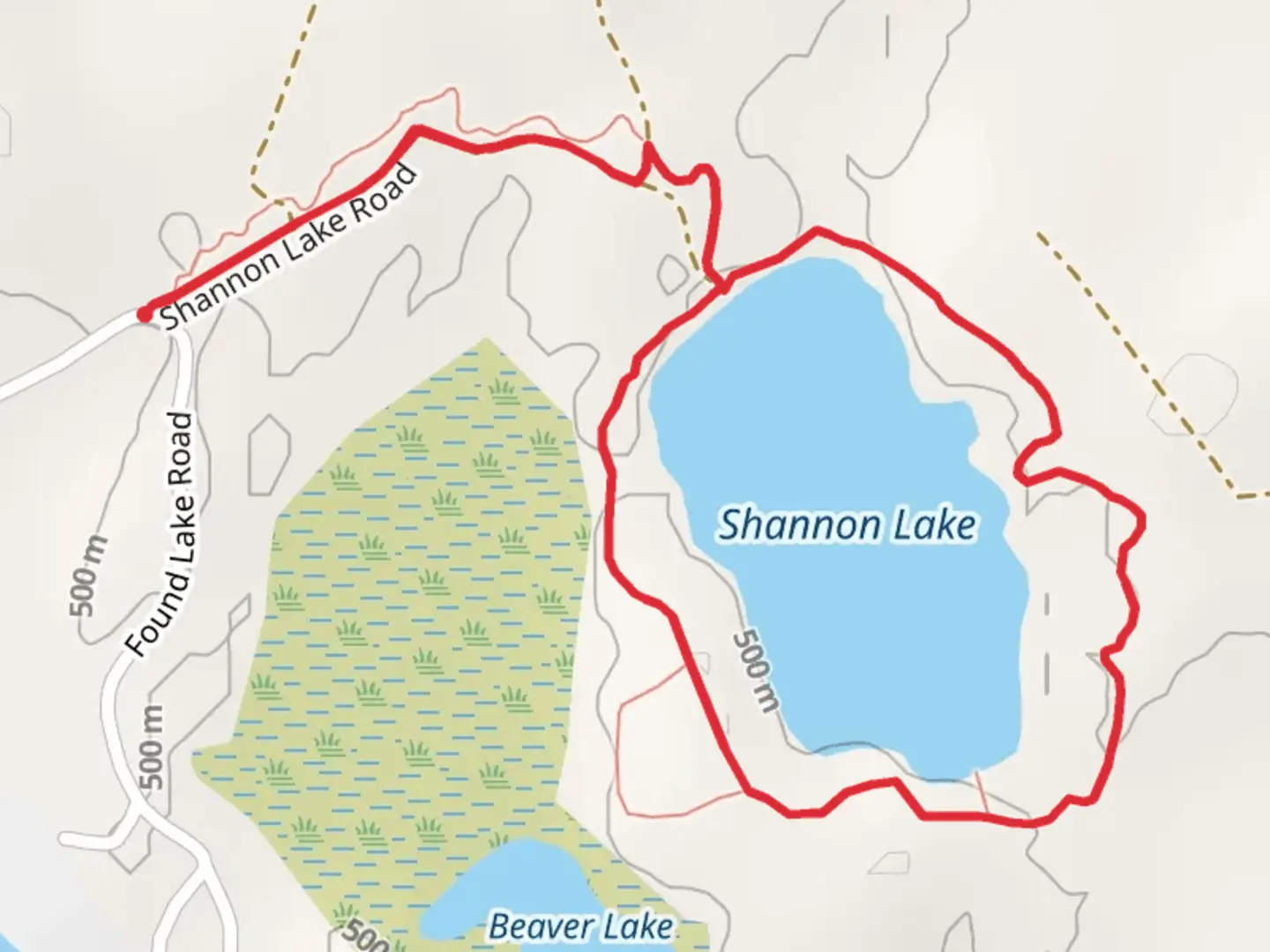 An image depicting the trail Shannon Lake Trail Loop and its surrounding area.
