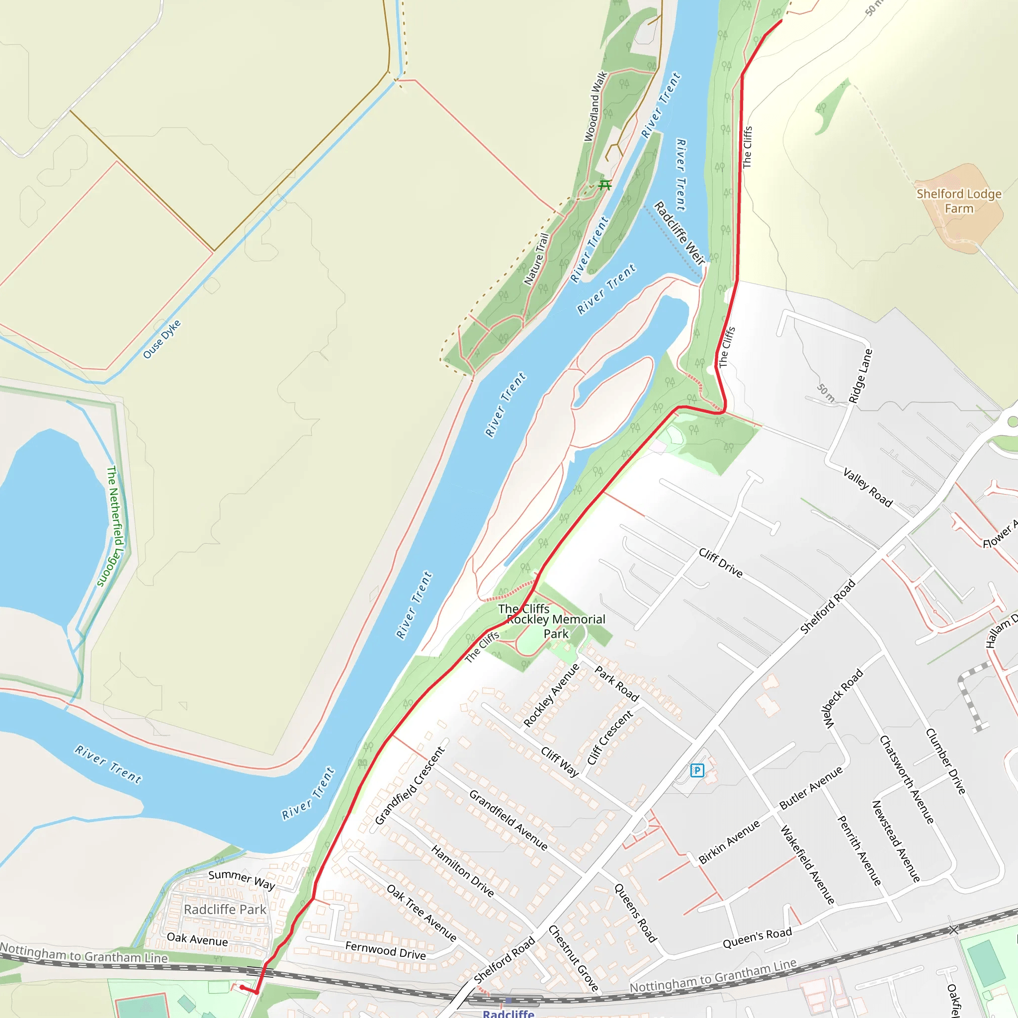 River Trent Walk - Radcliffe on Trent mobile static map