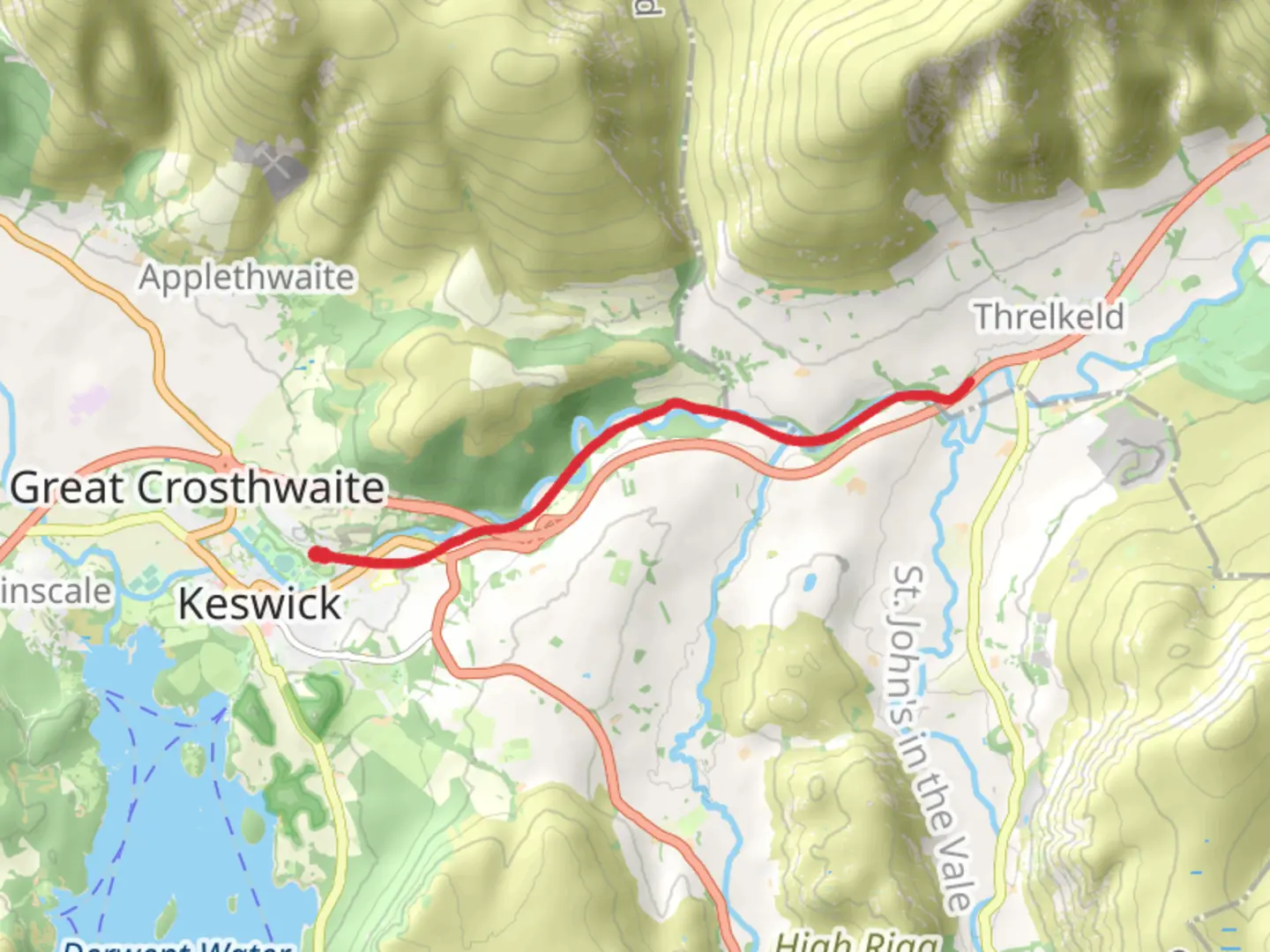 An image depicting the trail River Greta Streamside Walk - Keswick and its surrounding area.