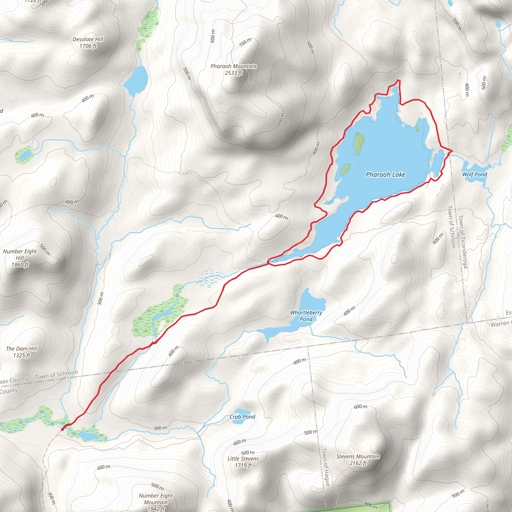Pharaoh Lake Loop via Pharaoh Lake Brook Trail mobile static map