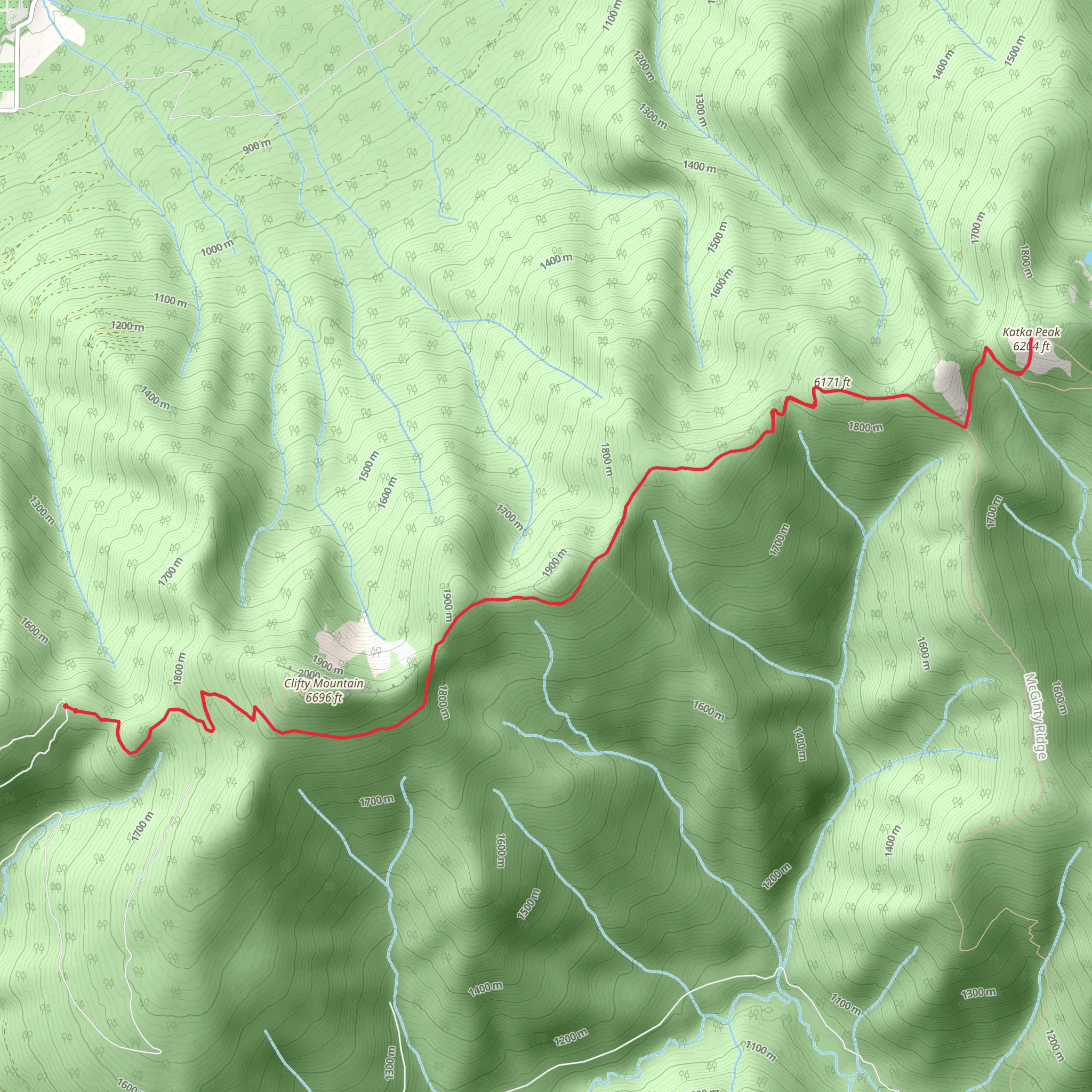 Katka Peak Trail mobile static map