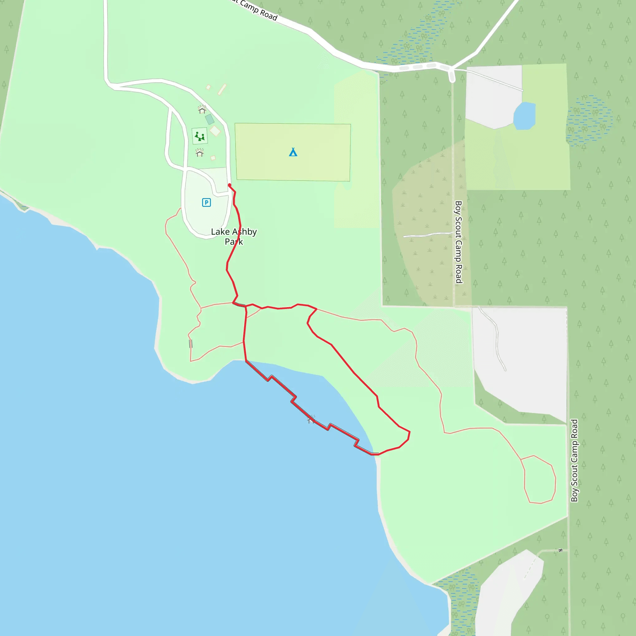 Lake Ashby Park Loop mobile static map