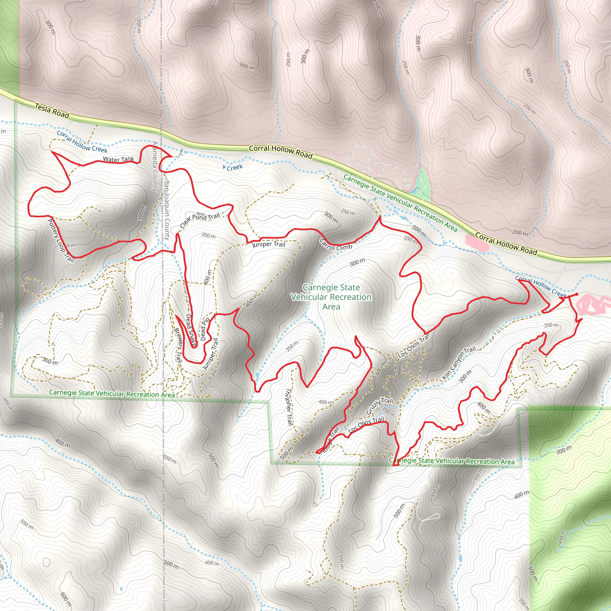 Red Tail and Pottery Loop Trail mobile static map