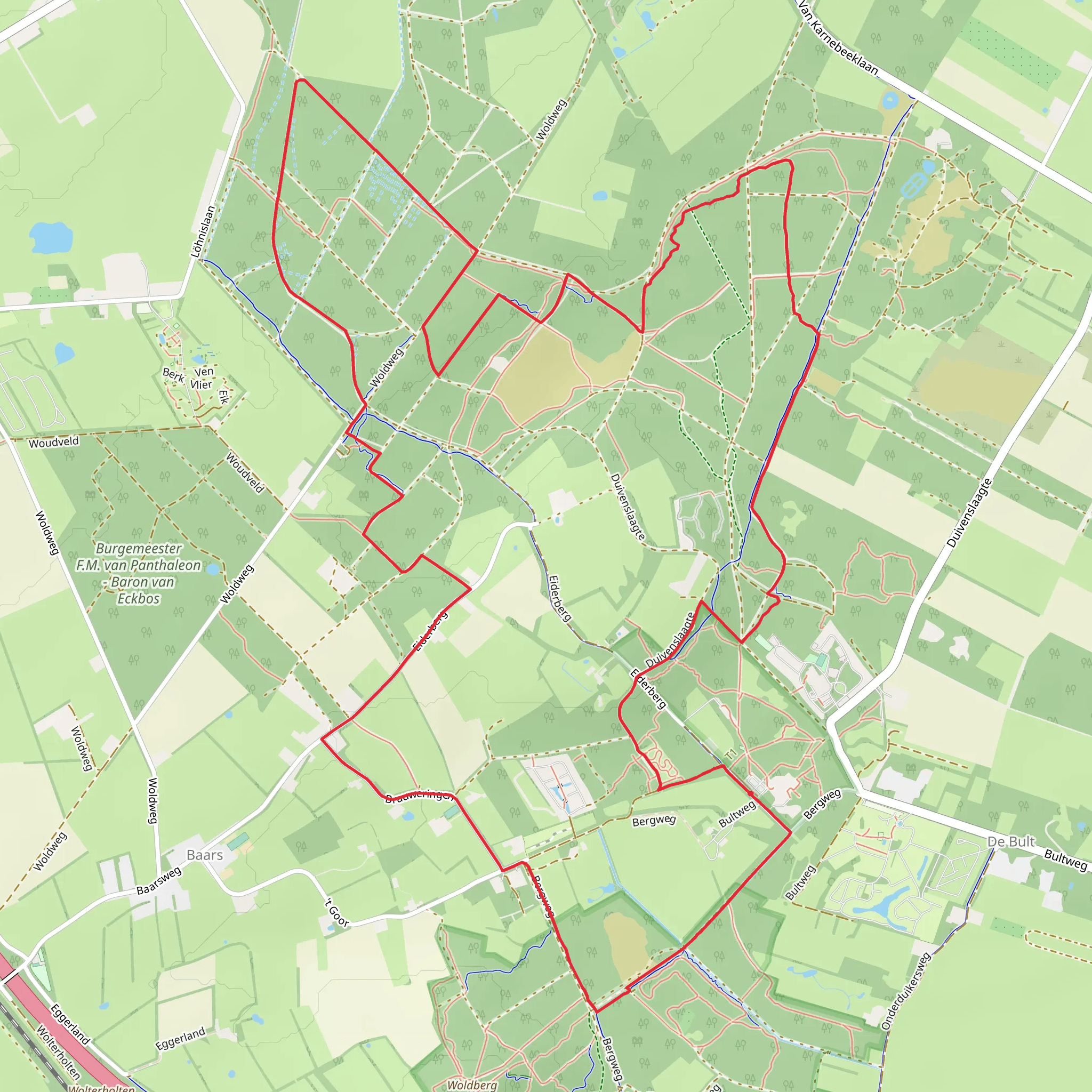 Eeserveld via Woldweg and Brauweringen mobile static map