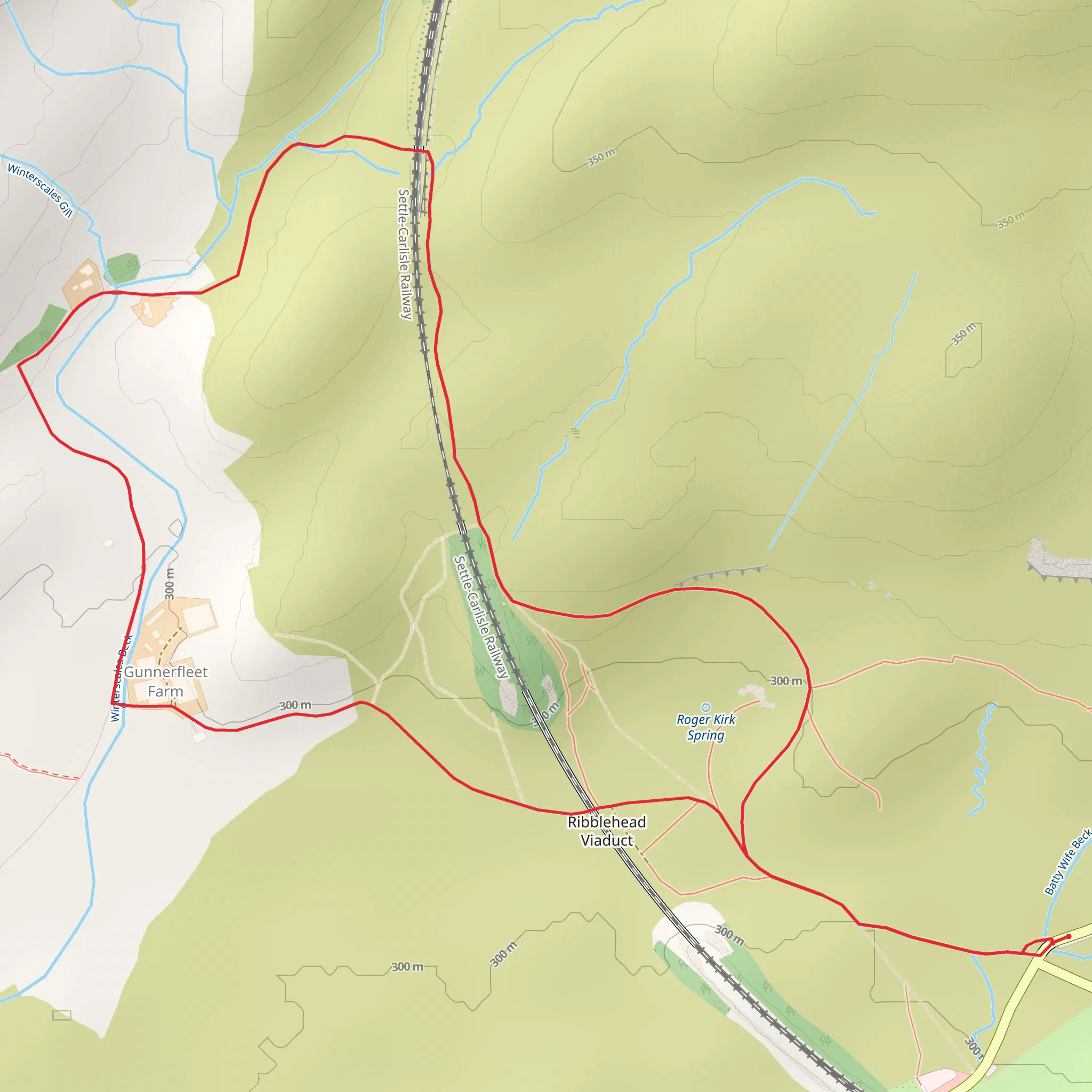 Ribblehead Viaduct via Three Peaks Walk mobile static map