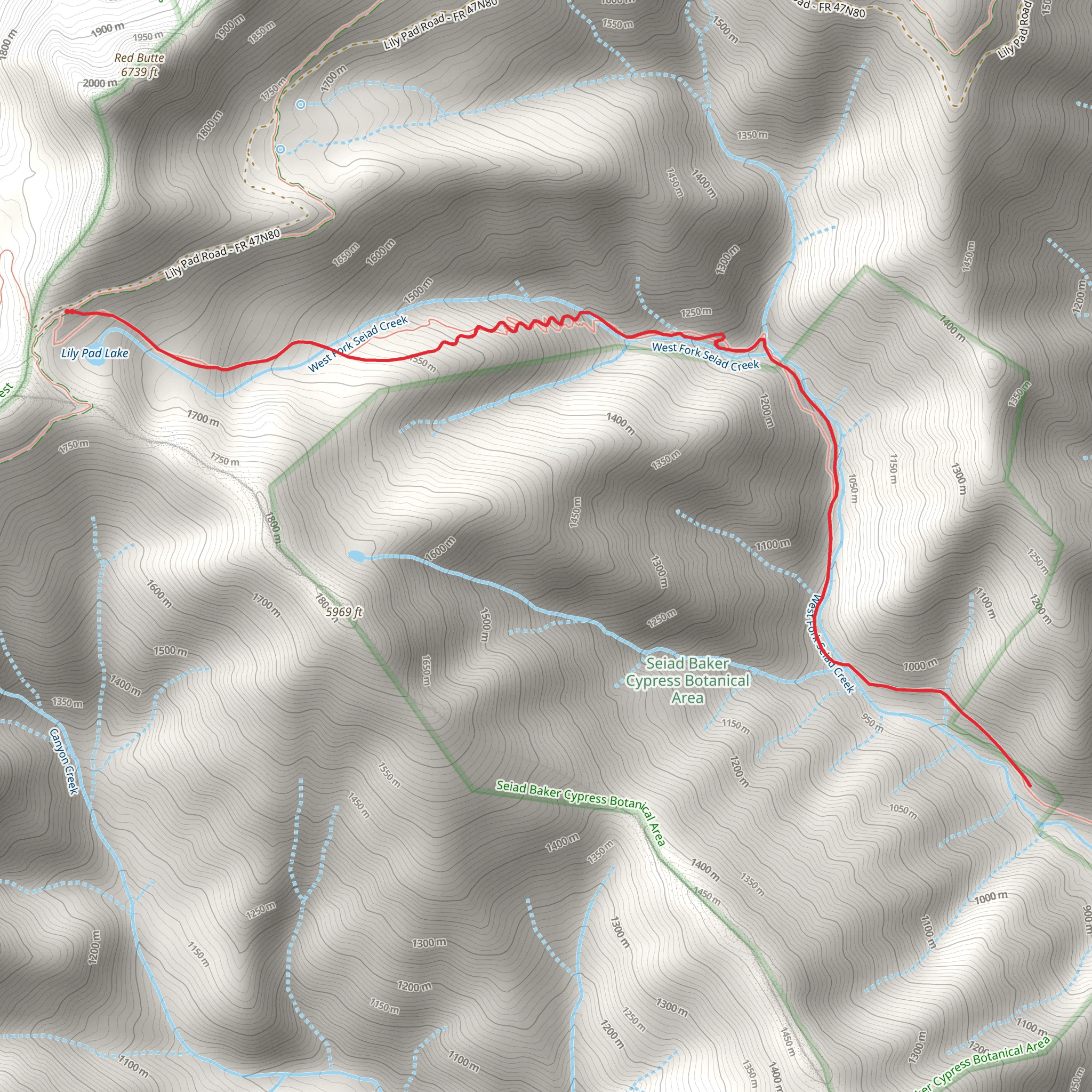 West Fork Seiad Creek Trail mobile static map