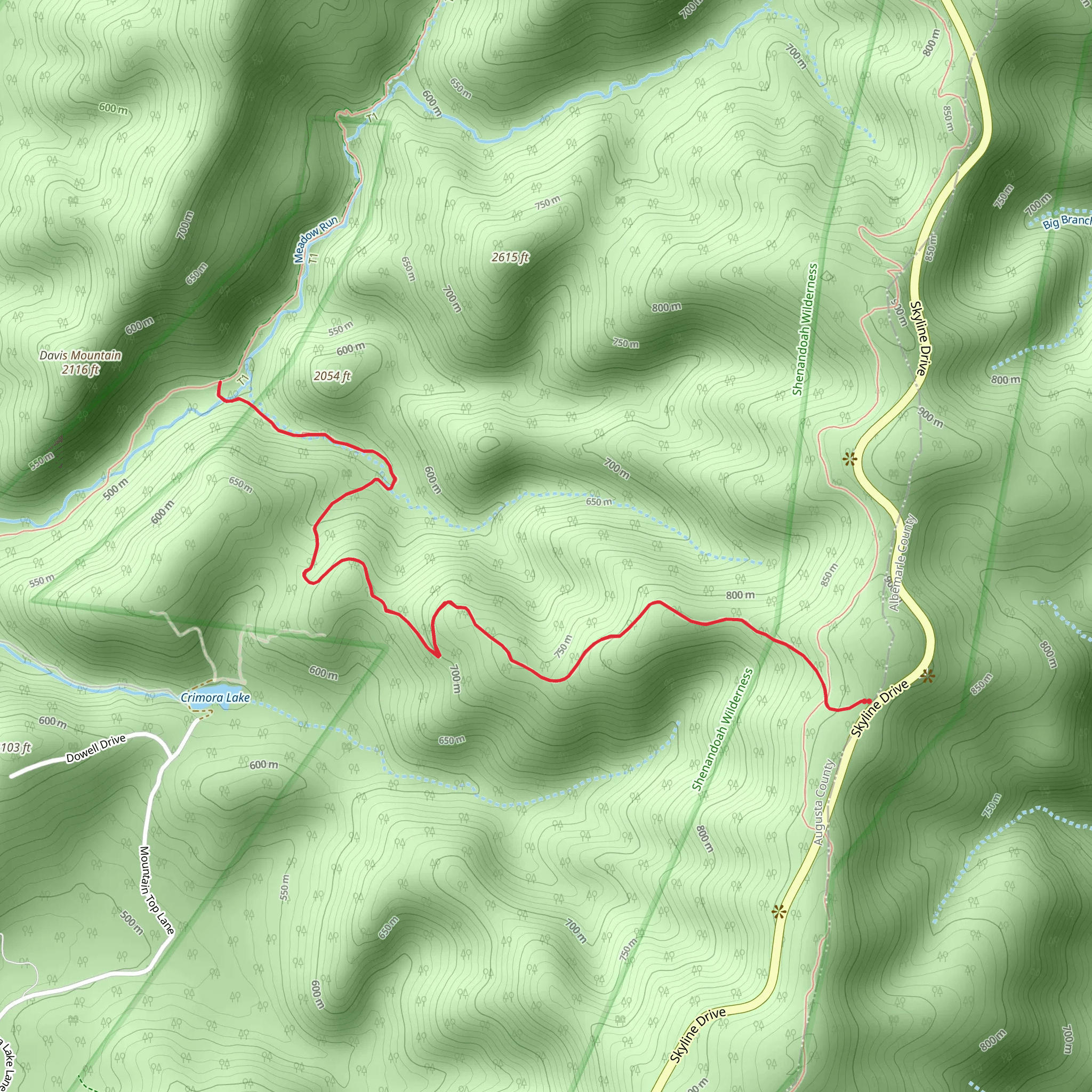 Wildcat Ridge Trail mobile static map