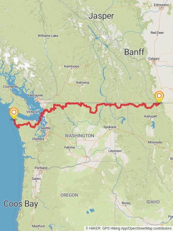 Map of Pacific Northwest Trail - Hids619rmlf7i7gqfau7q0wwhmom