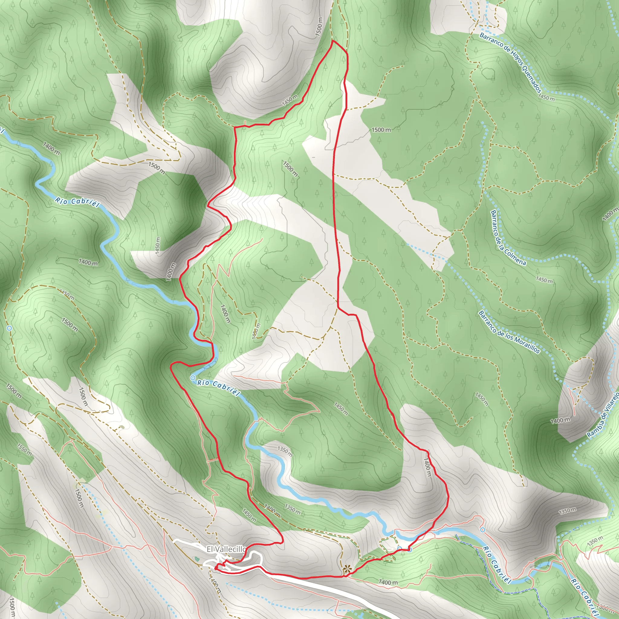 Paths around Ojos del Cabriel and Molino SL TE 14 mobile static map