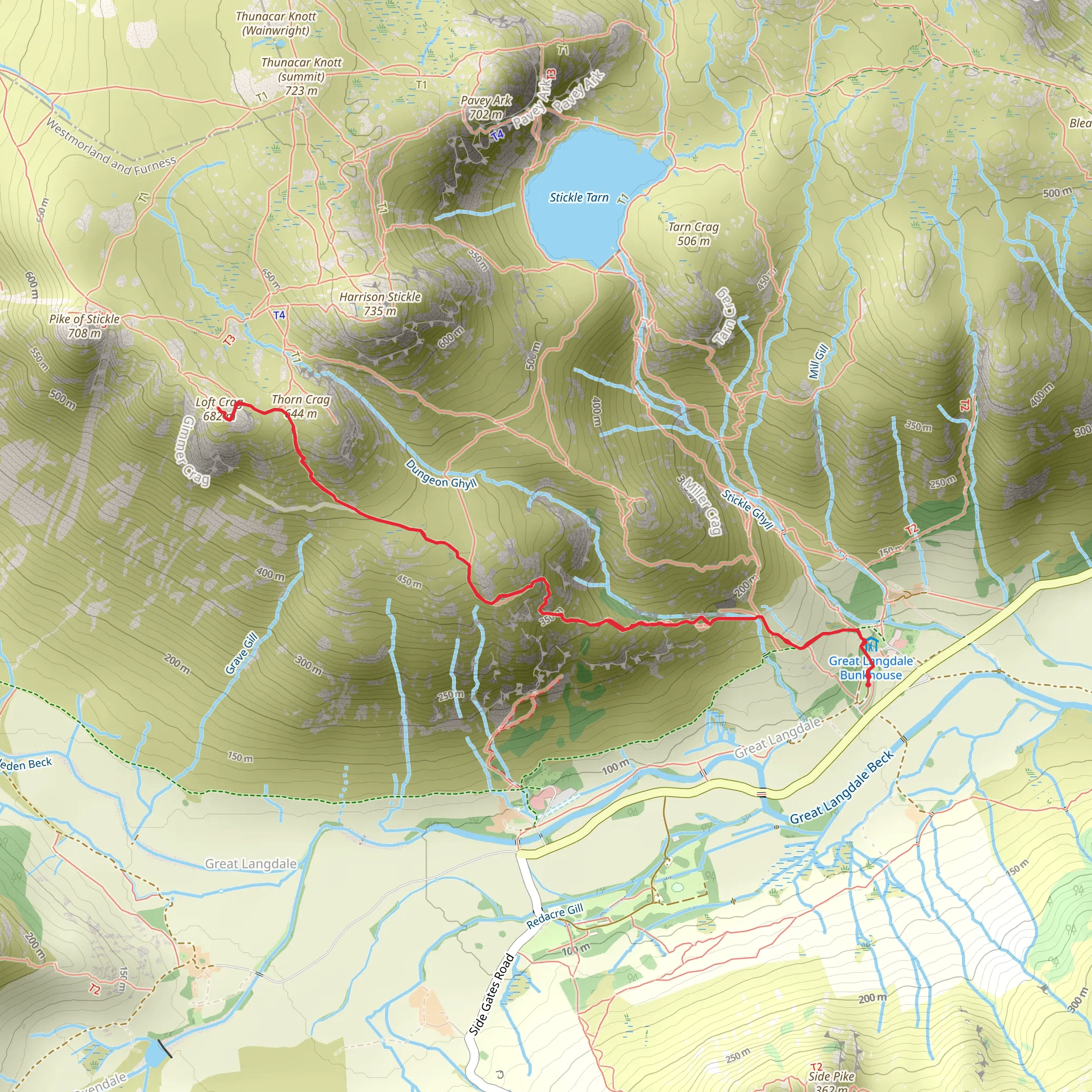 Loft Crag mobile static map