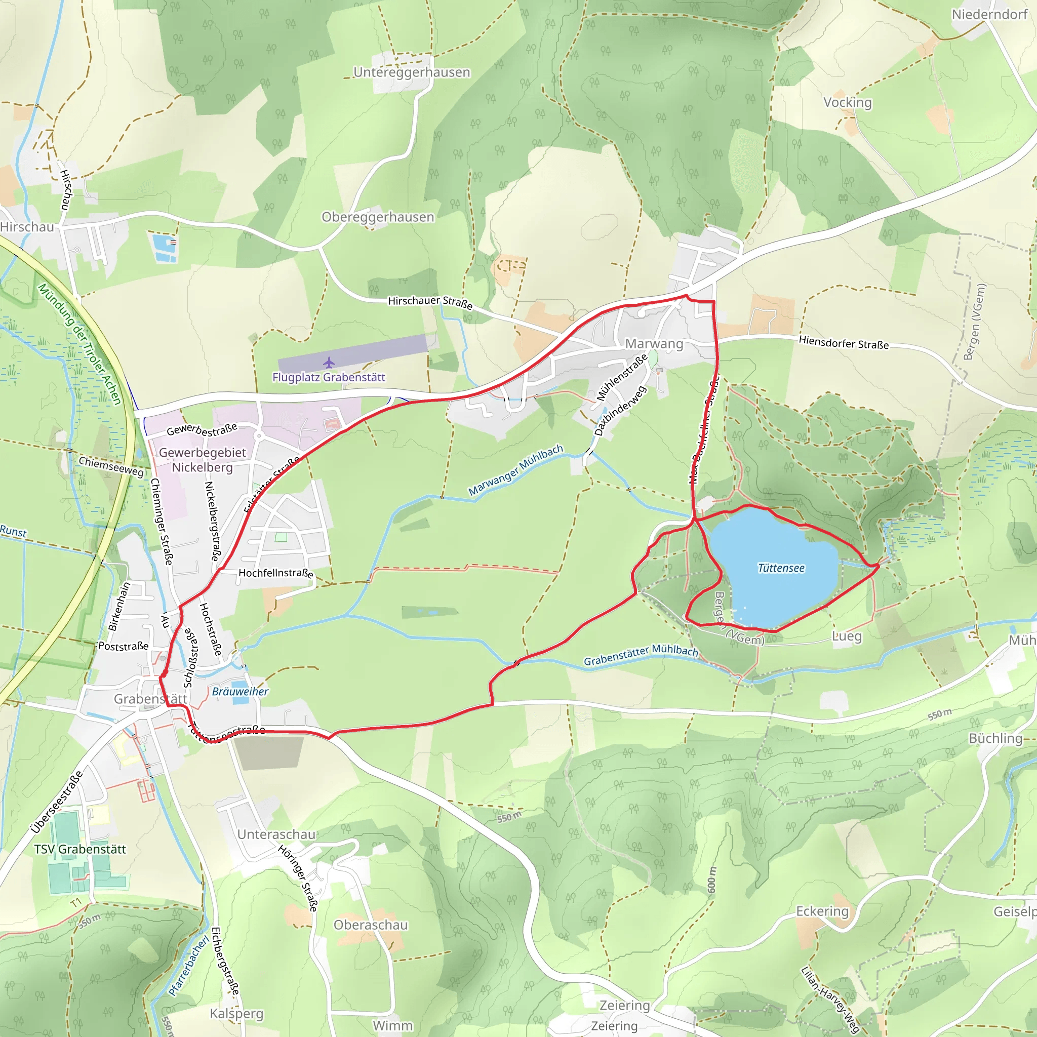 Tüttensee and Grabenstätt Loop mobile static map