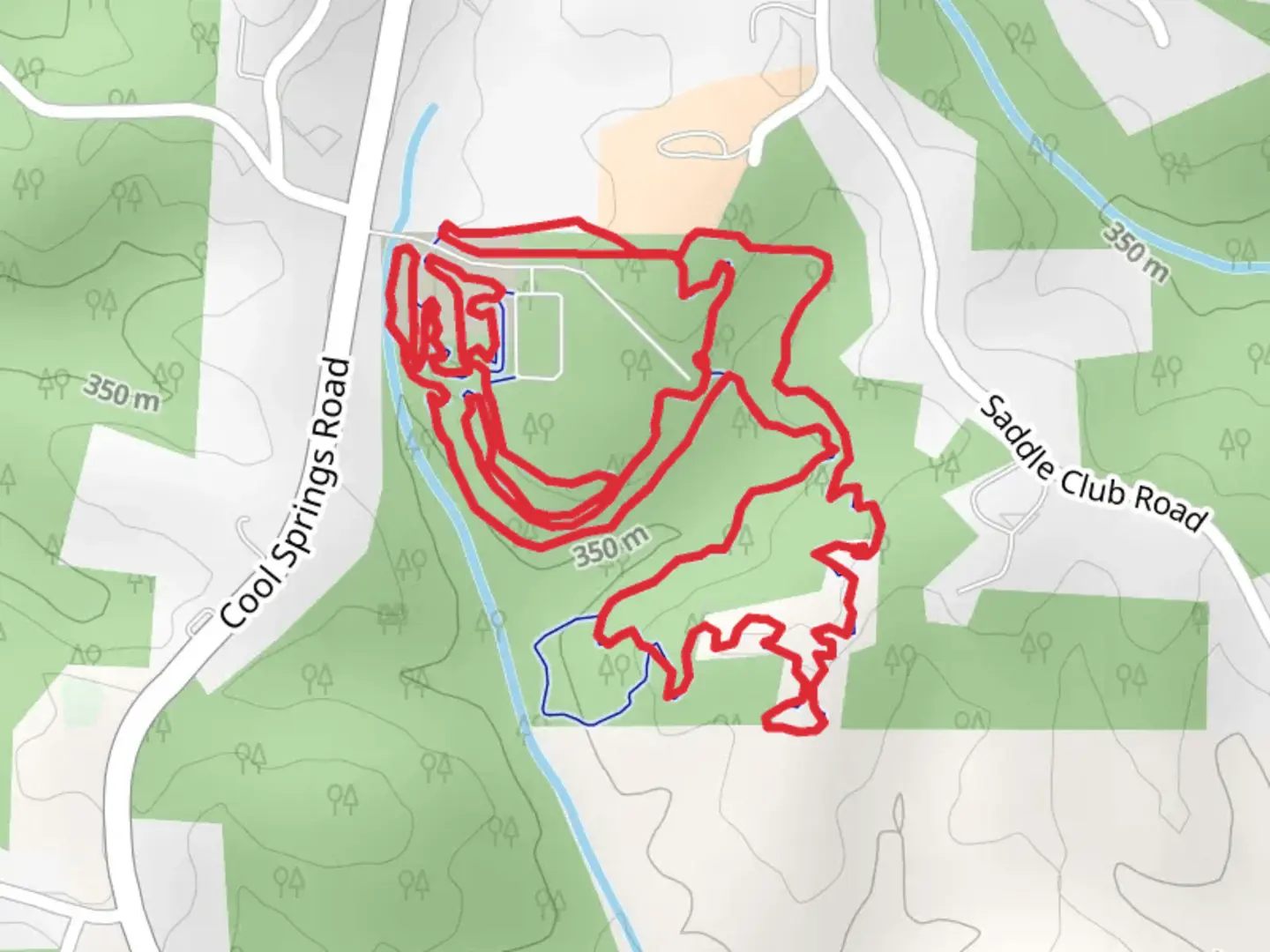 An image depicting the trail Playground Beetle Dug and Deer Blind Loop and its surrounding area.