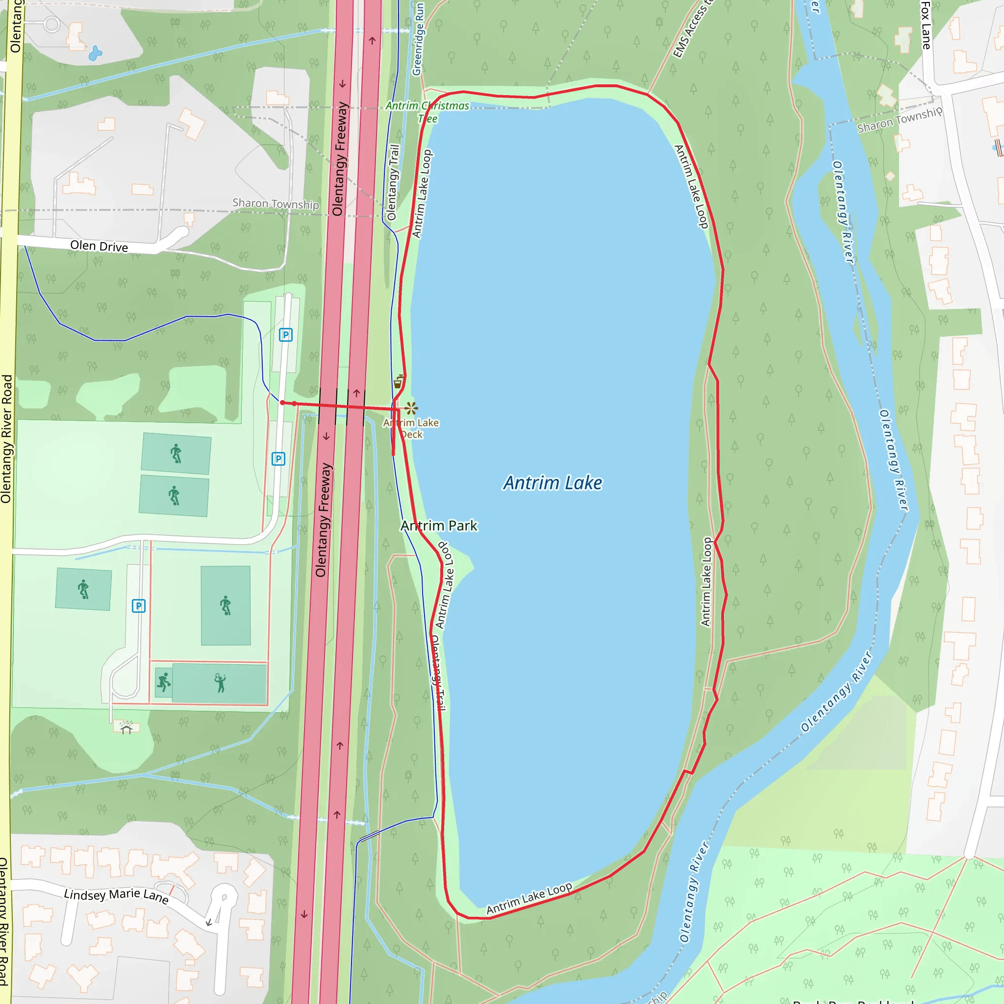 Antrim Lake Loop mobile static map