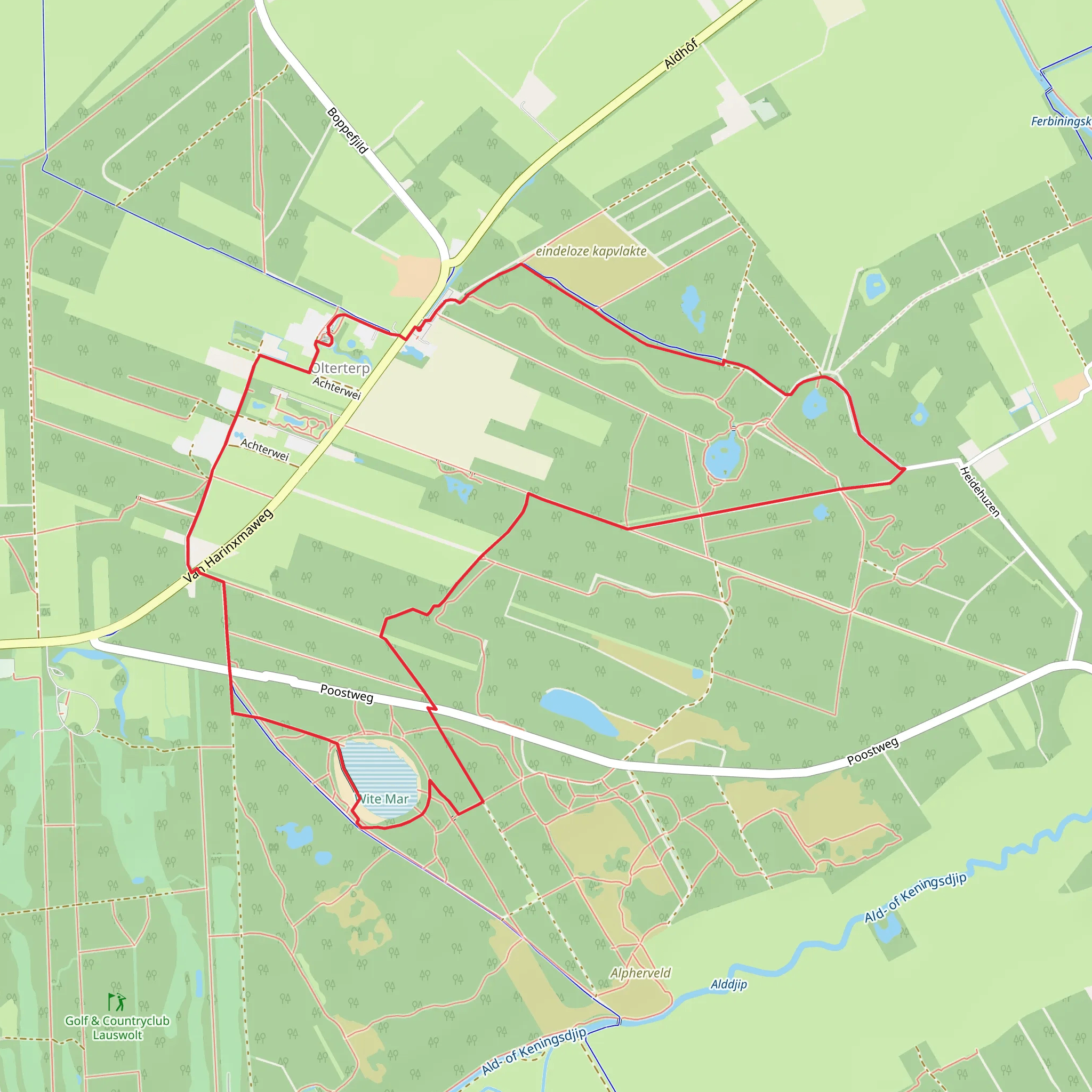 Wite Mar, Alpherbosk and Het Witte Huis Loop mobile static map