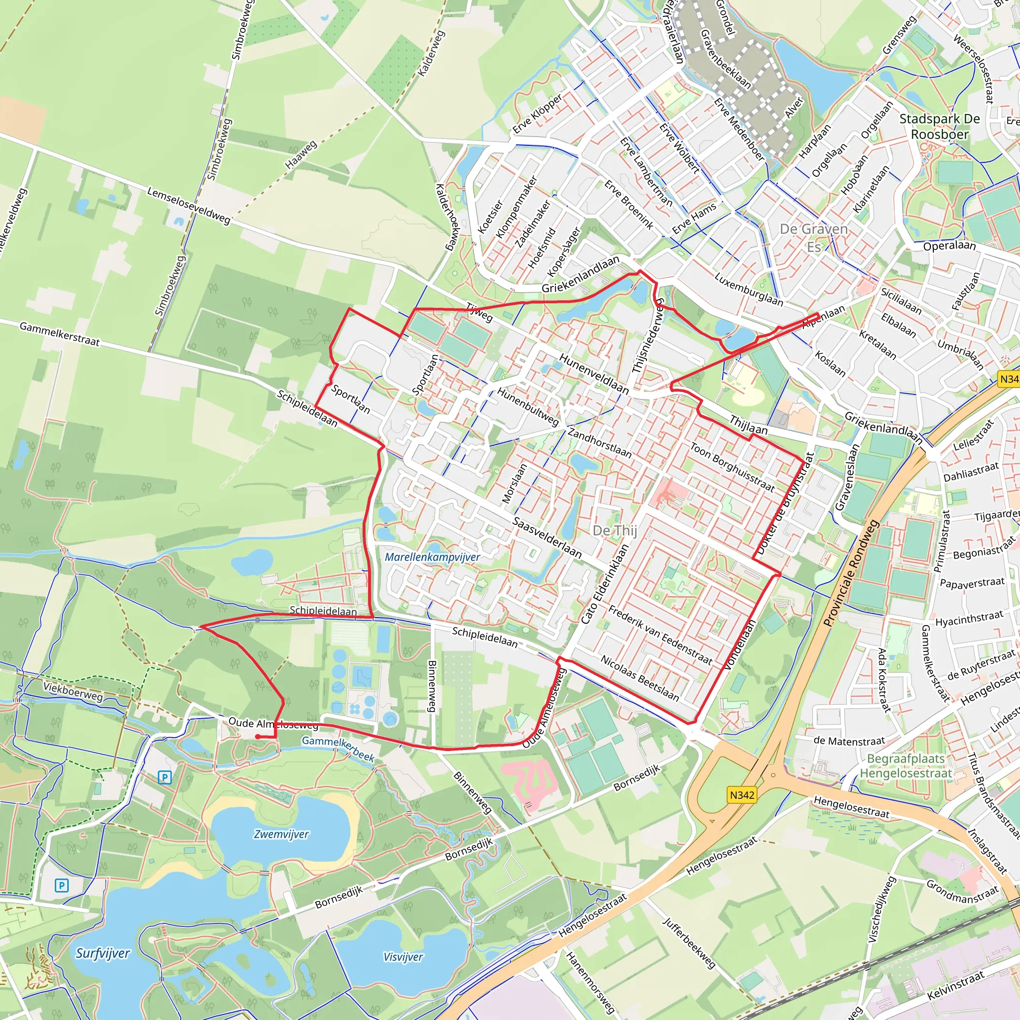 Twentw Rondje Oldenzaal and Hunenveld Weg mobile static map