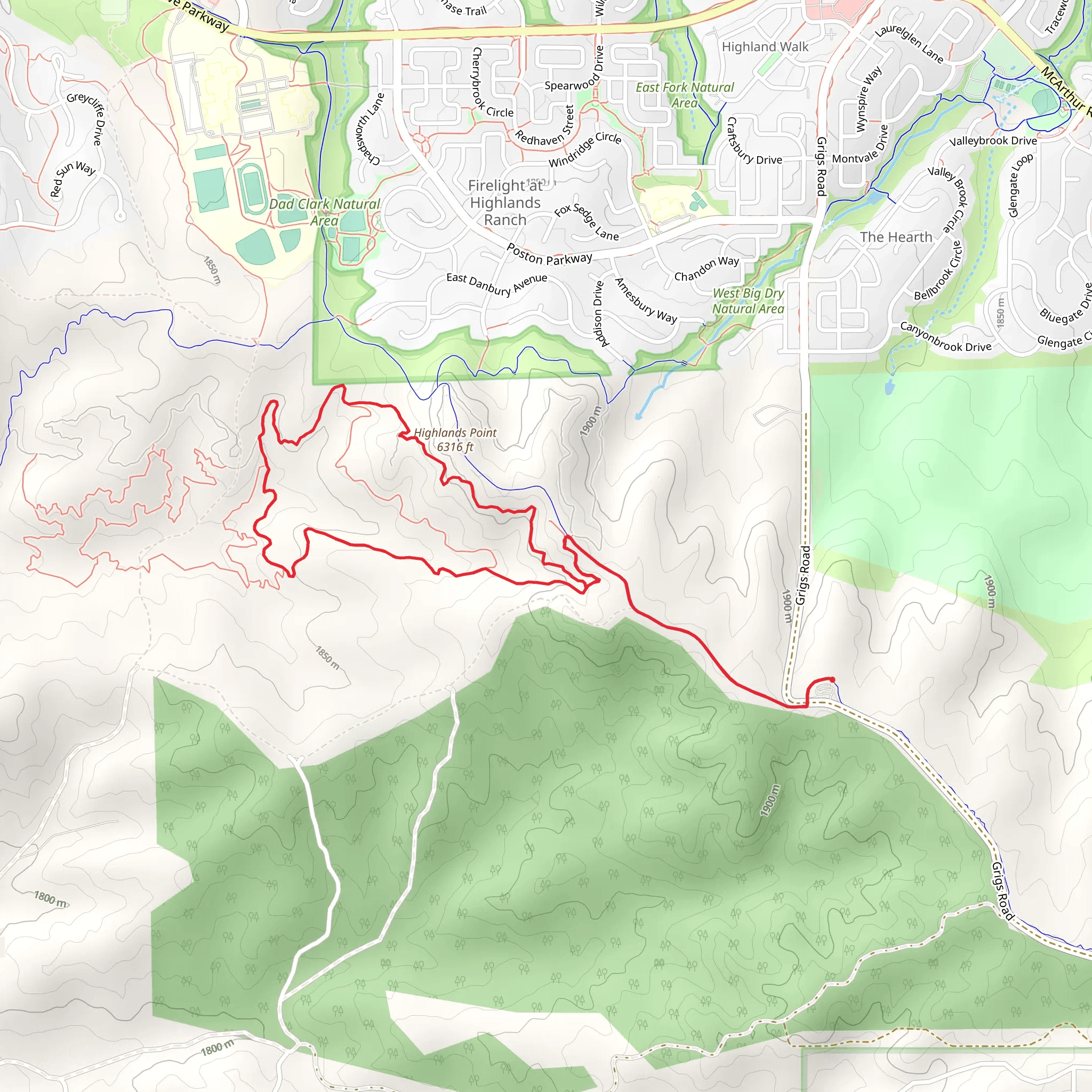 Highlands Point - Longhorn Ledge - Tenderfoot Loop mobile static map