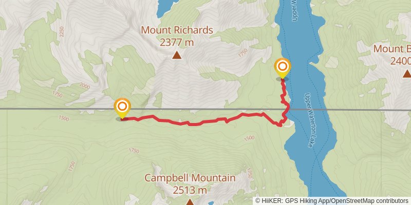 North Boundary Trail via GDT stage 2 Map