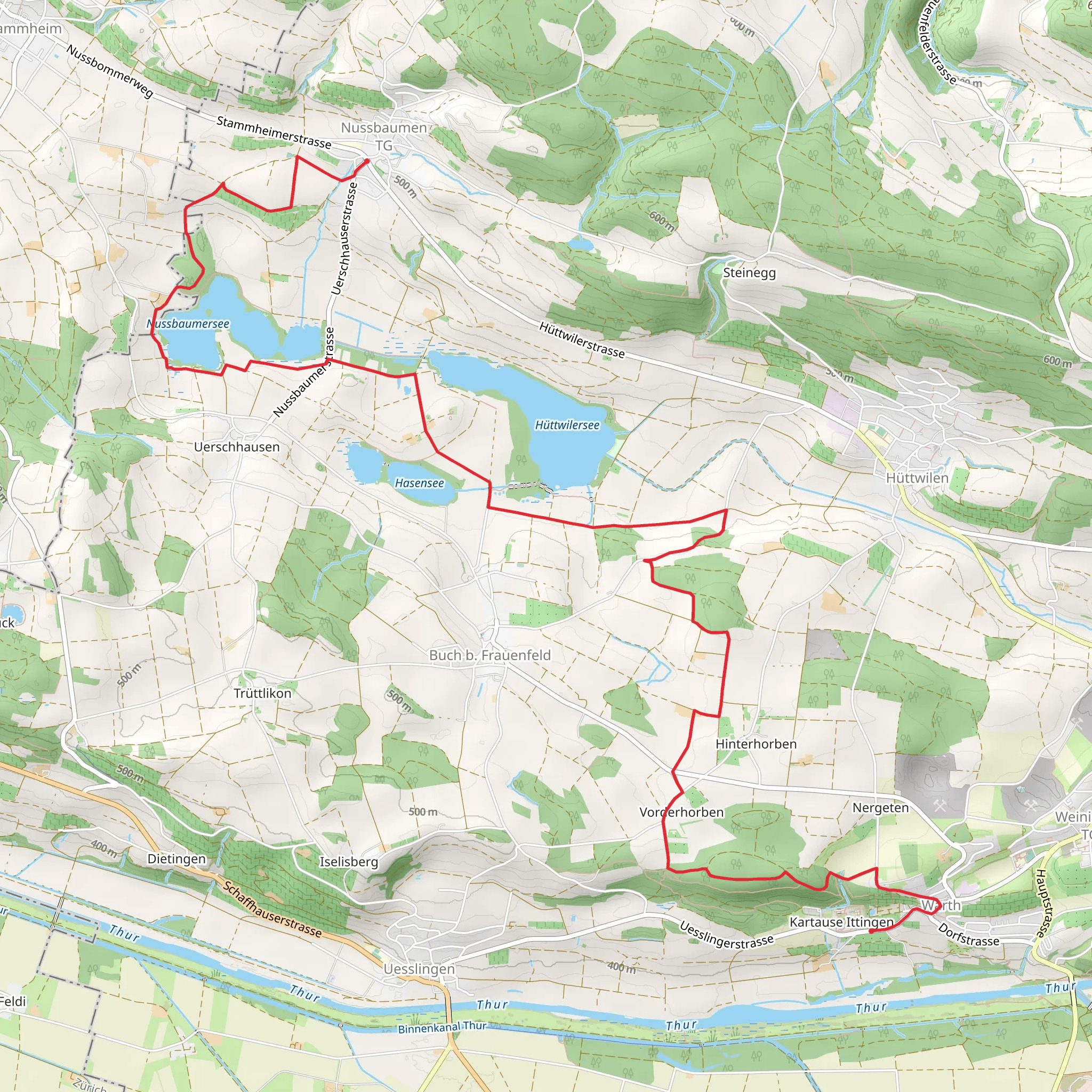 Nussbaumen – Kartause Ittingen Trail mobile static map