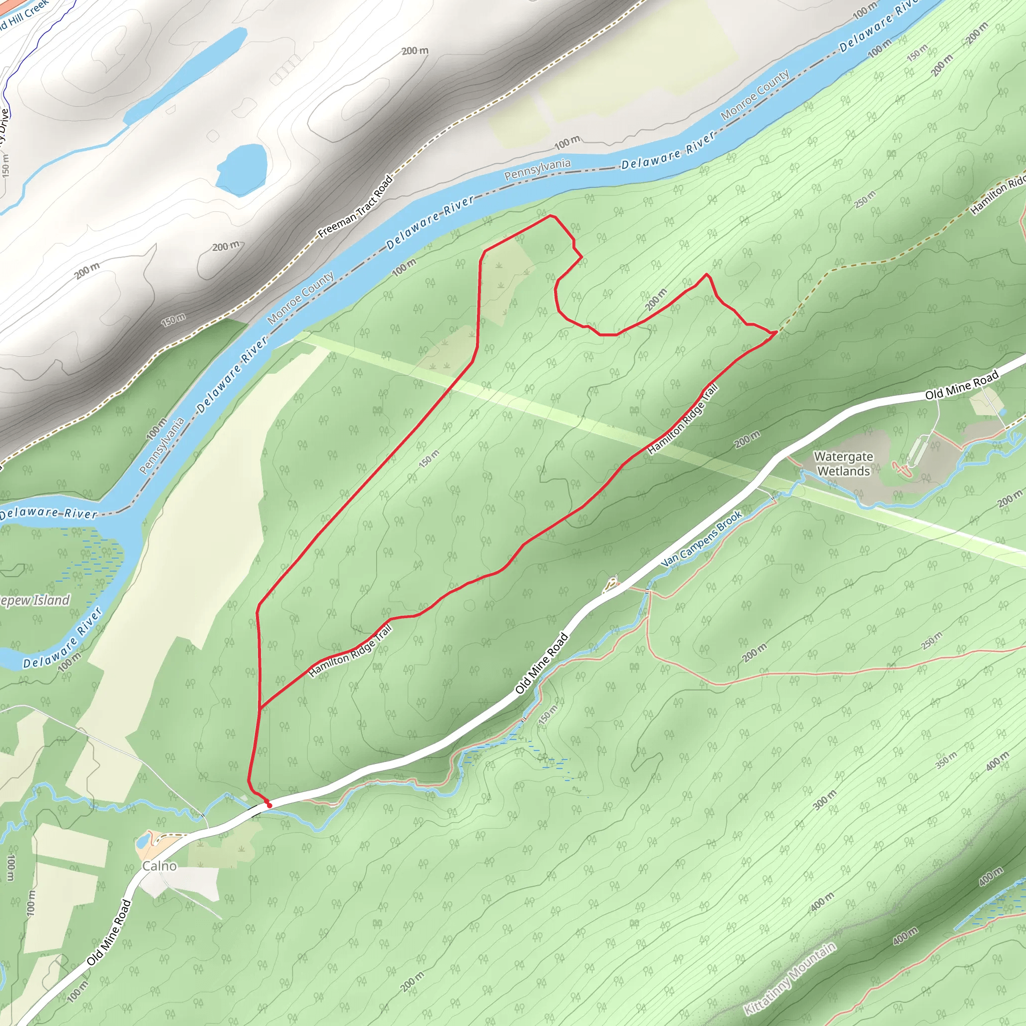 Pioneer and Hamilton Ridge Loop Trail mobile static map