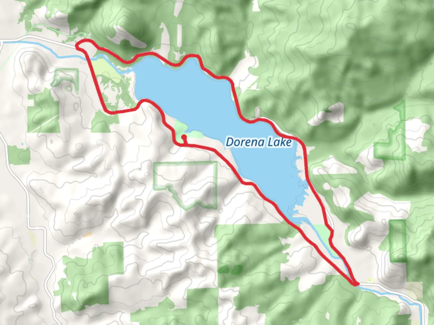 An image depicting the trail Dorena Lake Loop and its surrounding area.