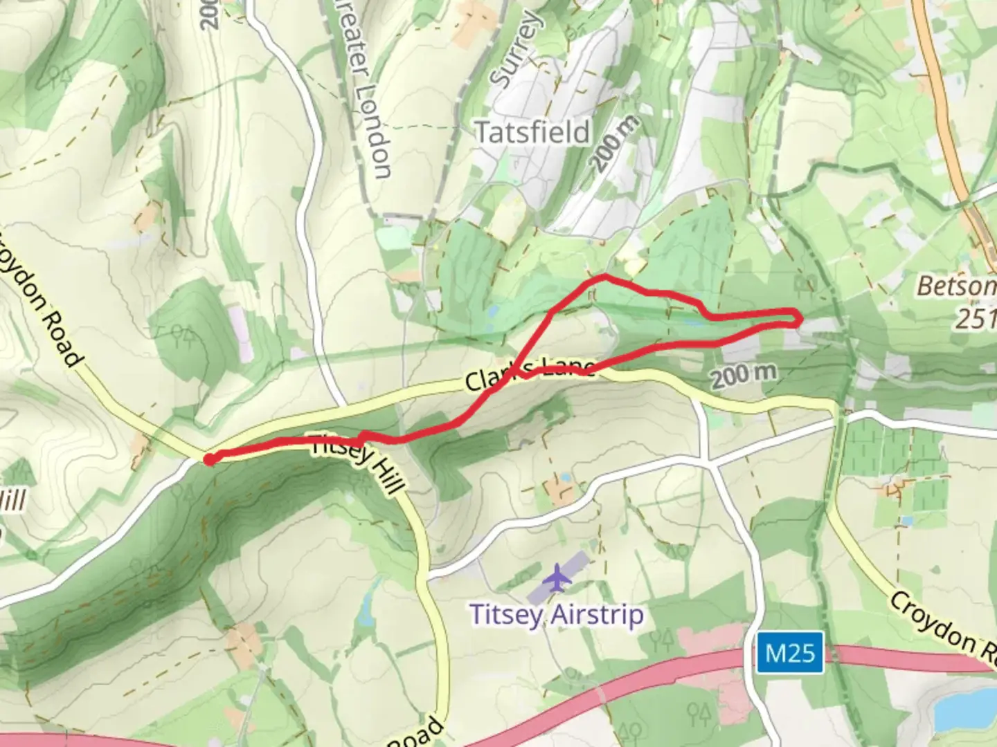 An image depicting the trail Titsey Country Park and Border Path and its surrounding area.