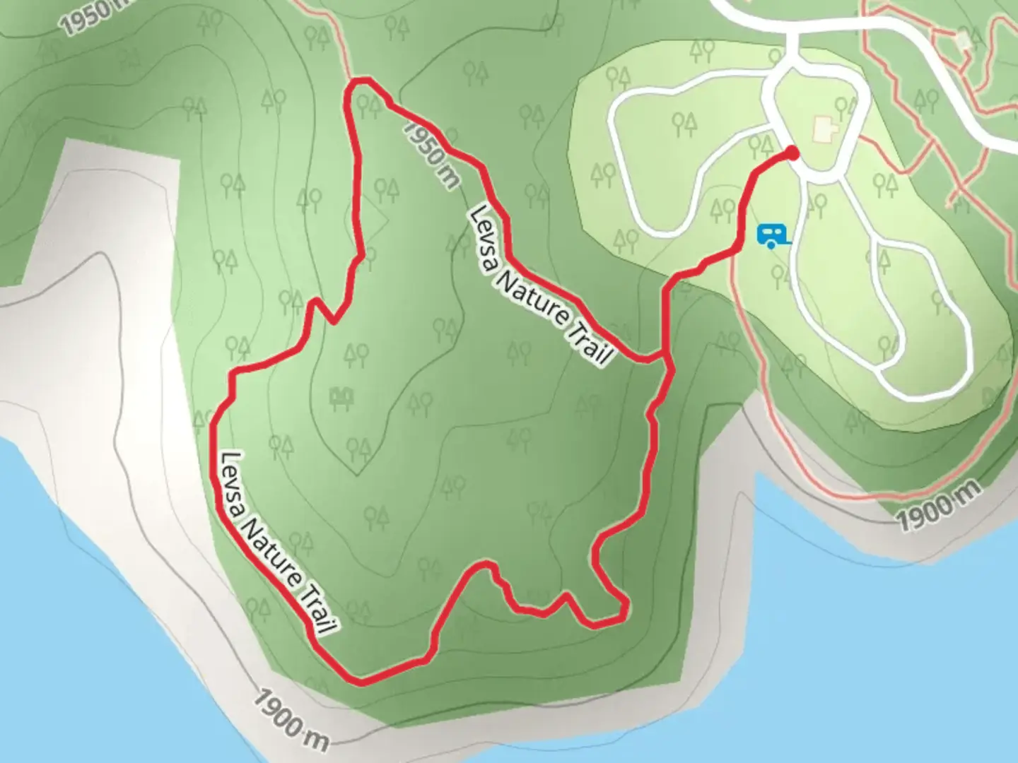 An image depicting the trail Levsa Nature Loop Trail and its surrounding area.