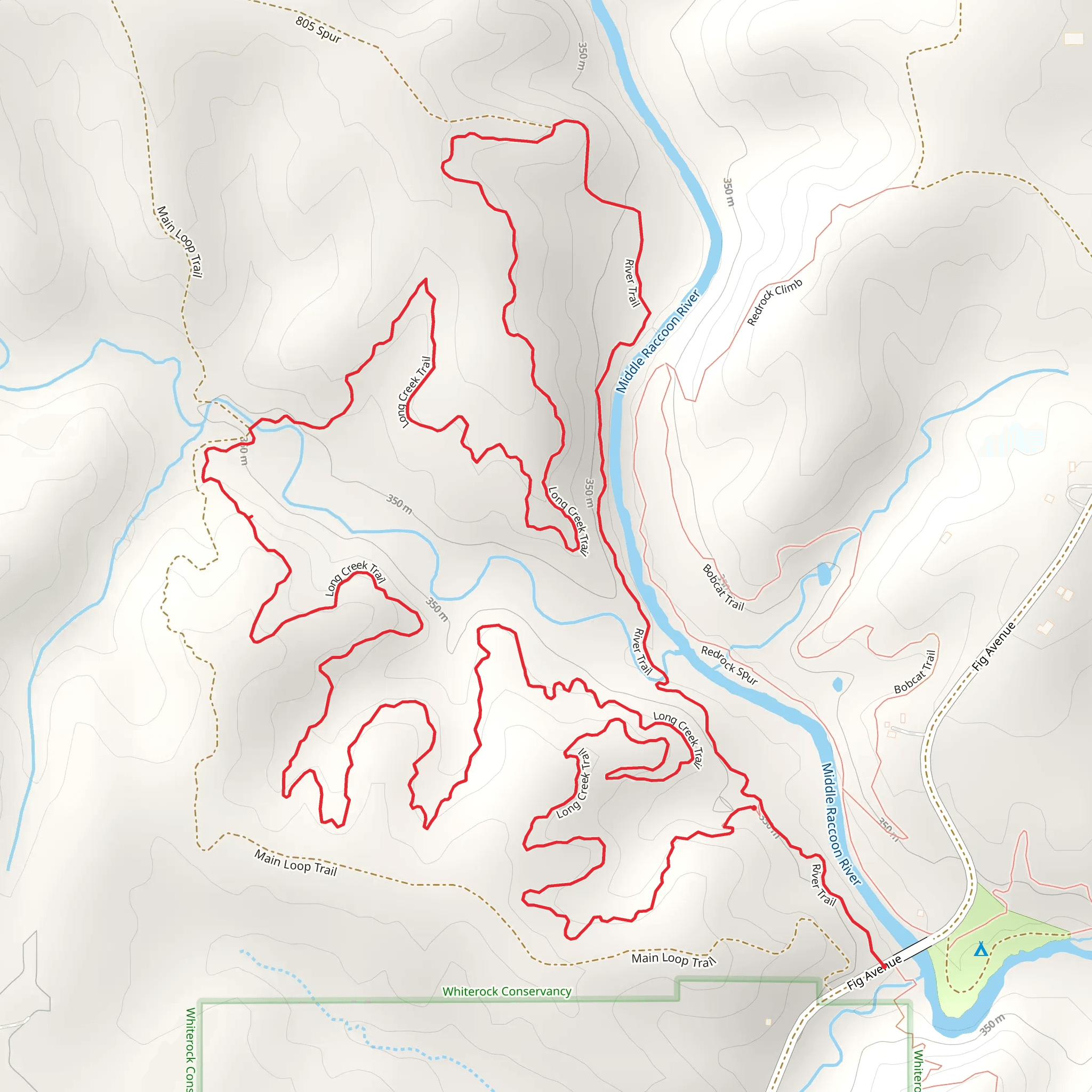 River and Long Creek Loop Trail mobile static map