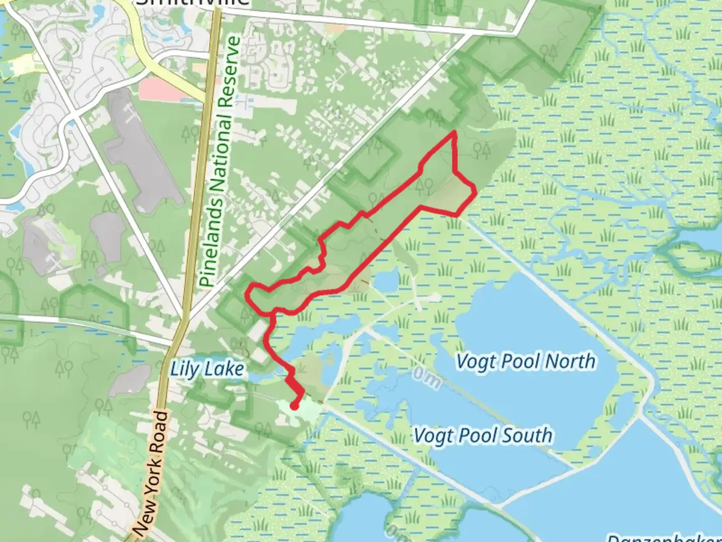 An image depicting the trail Wildlife Drive and Bristow Loop Trail and its surrounding area.