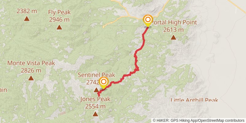 Horseshoe Ridge via South Fork Trail stage 3 Map