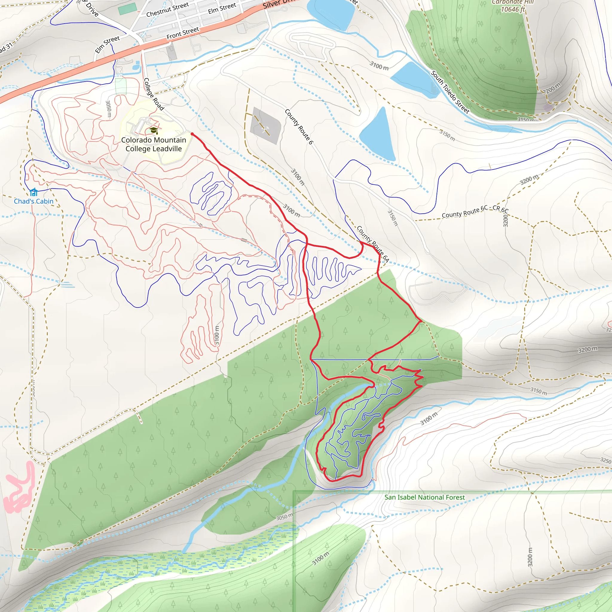Boulders, Wheelers Way and Mineral Belt Loop Trail mobile static map