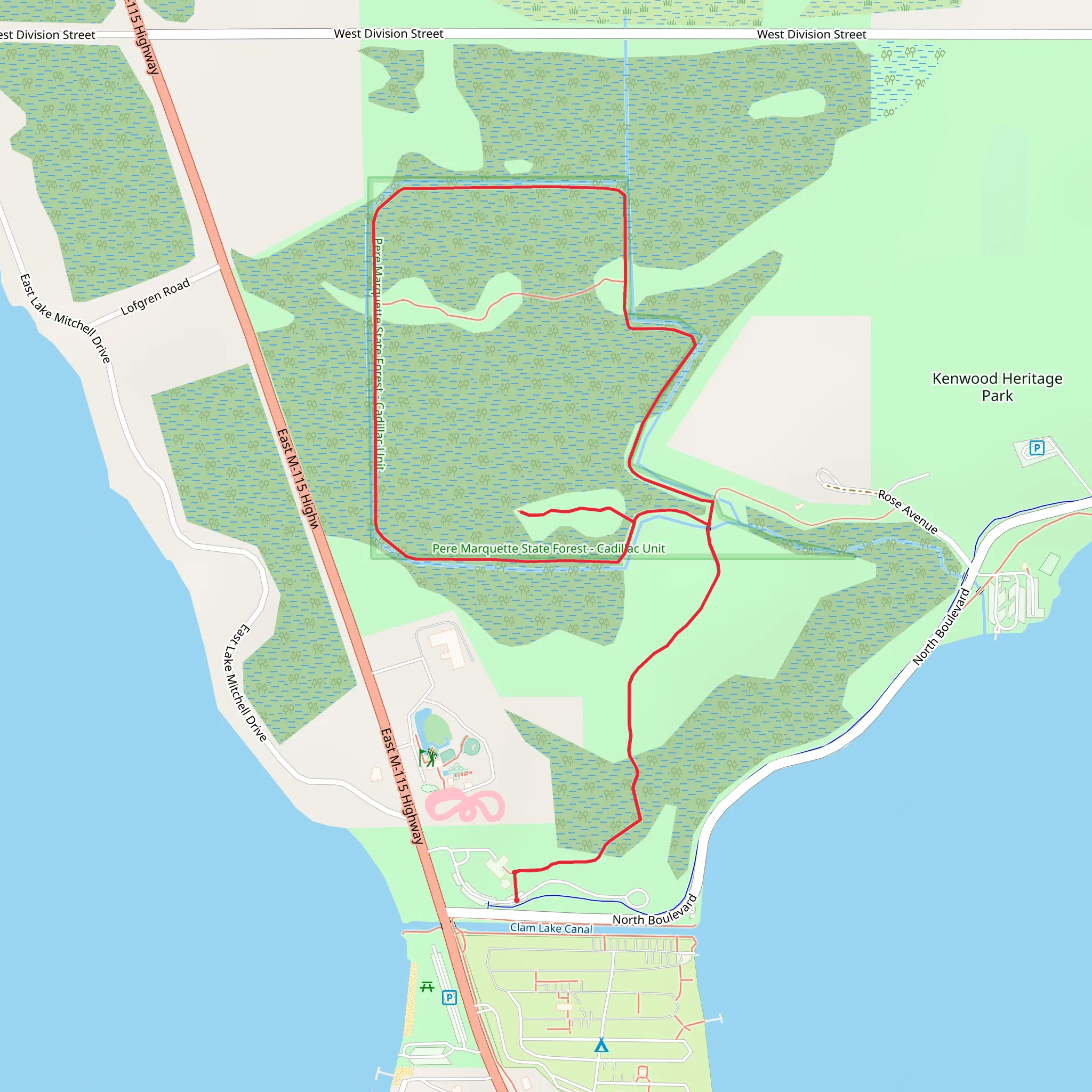 William Mitchell State Park Loop - South mobile static map