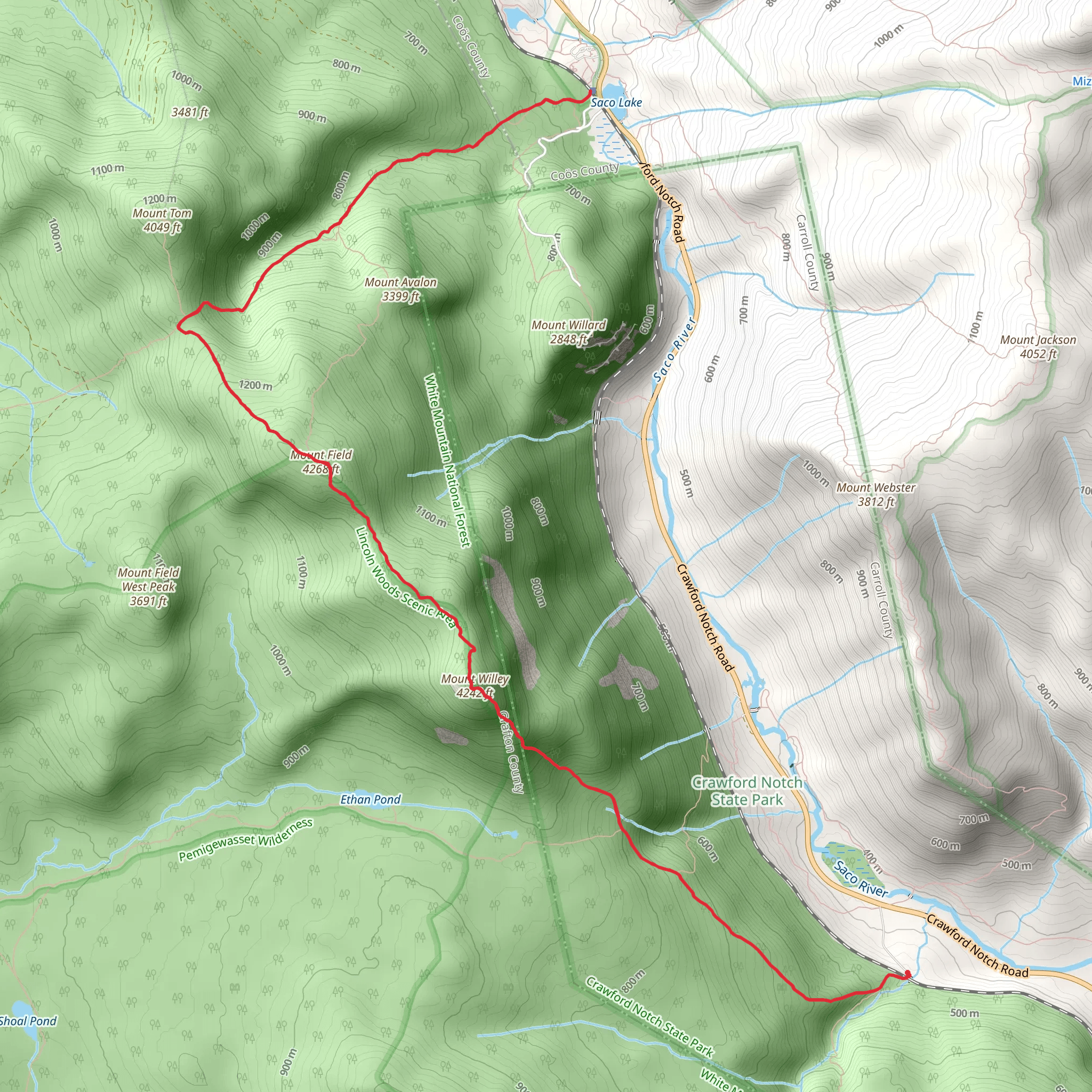 Willey Range Trail - Northbound mobile static map