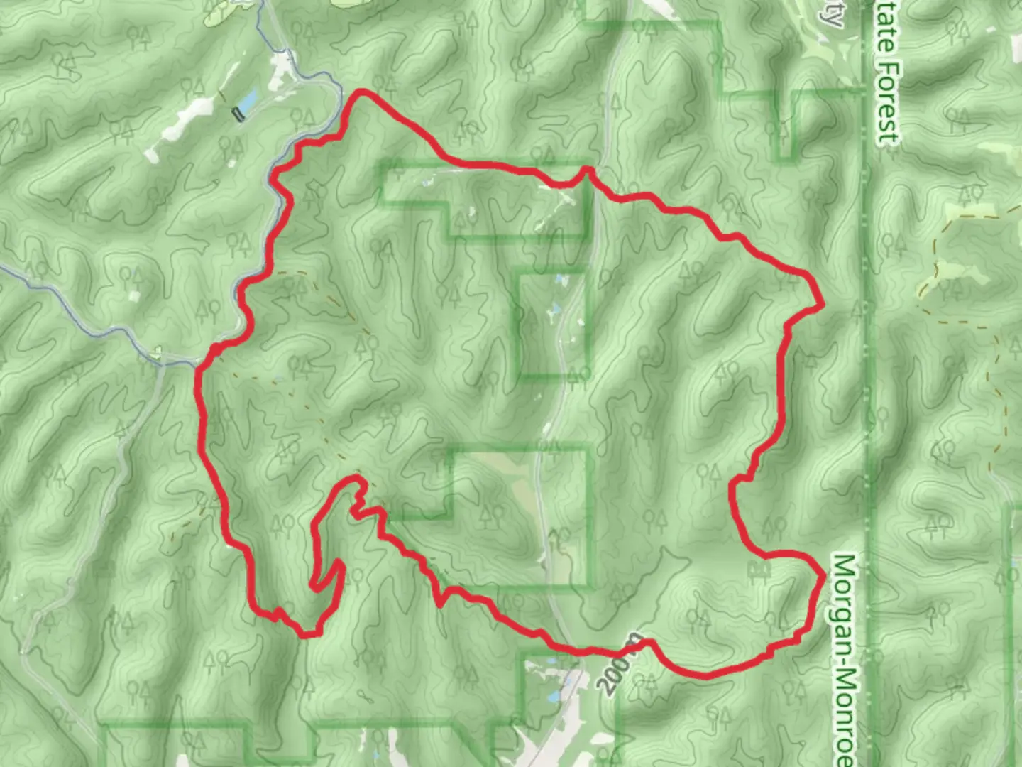 An image depicting the trail Tecumseh Trail and Low Gap Trail and its surrounding area.