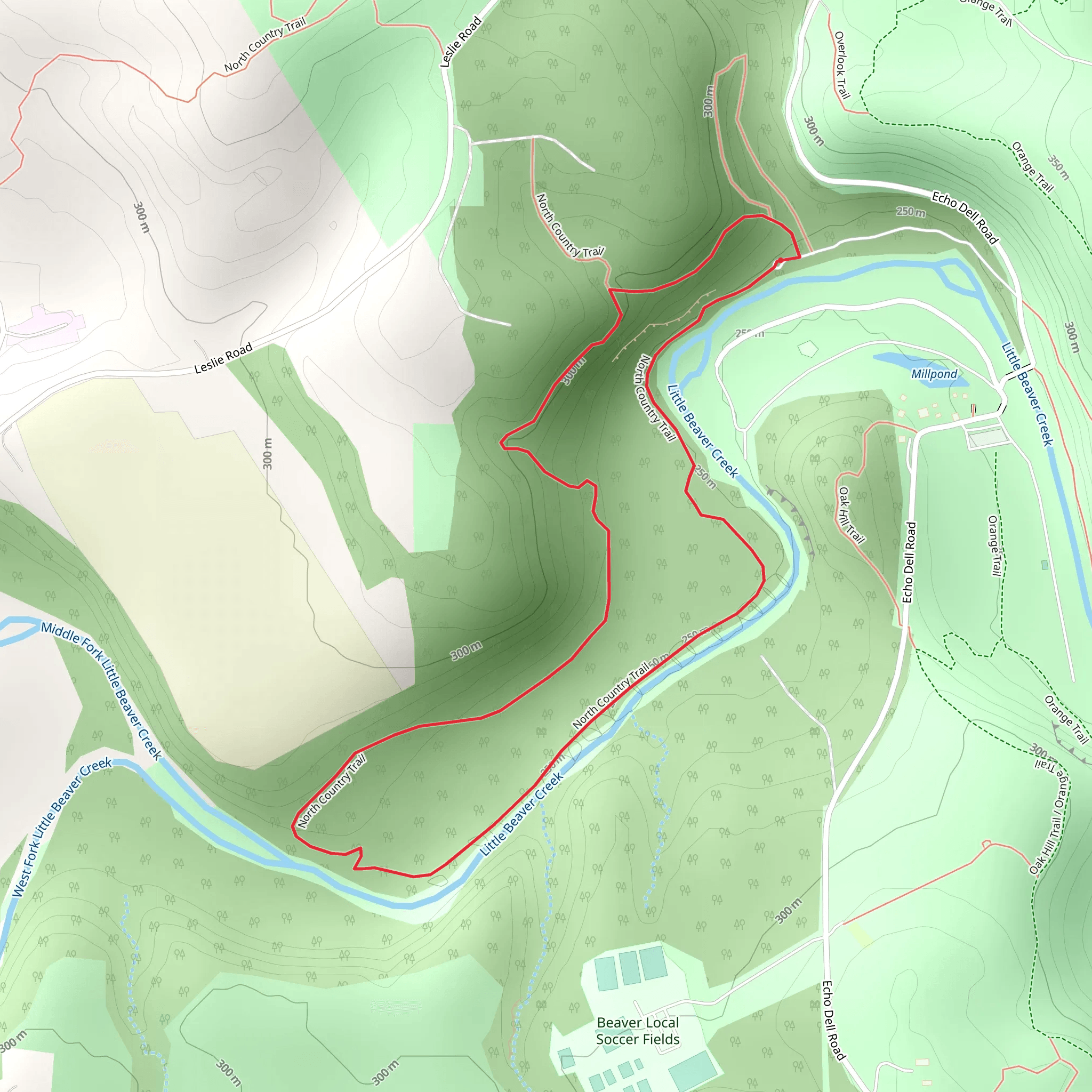 North Country Loop Trail mobile static map
