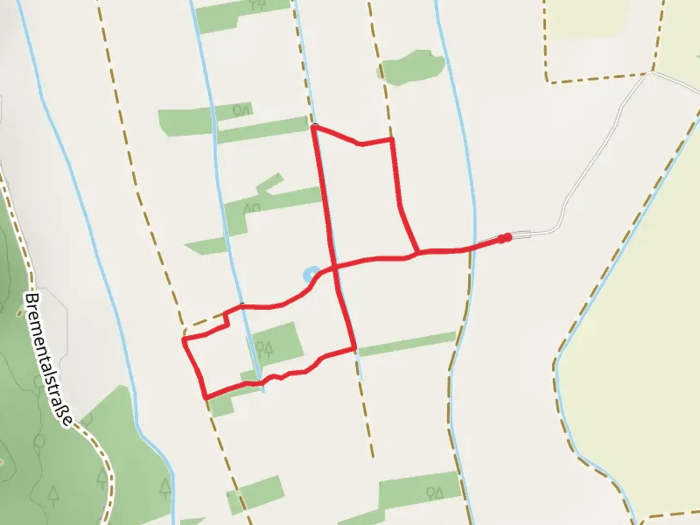 An image depicting the trail Torferlebnispfad Bremental Loop and its surrounding area.