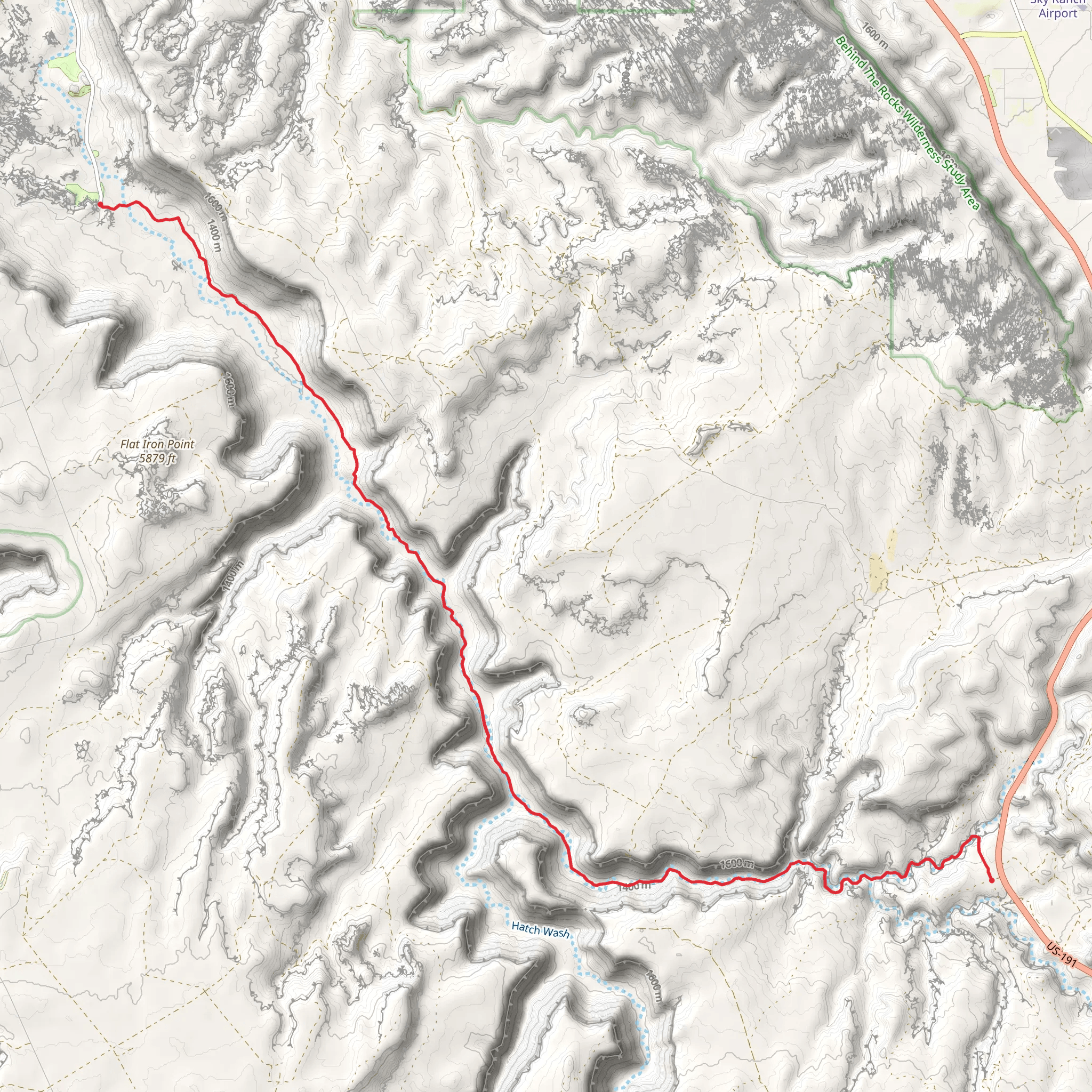 Kane Creek Canyon Trail mobile static map