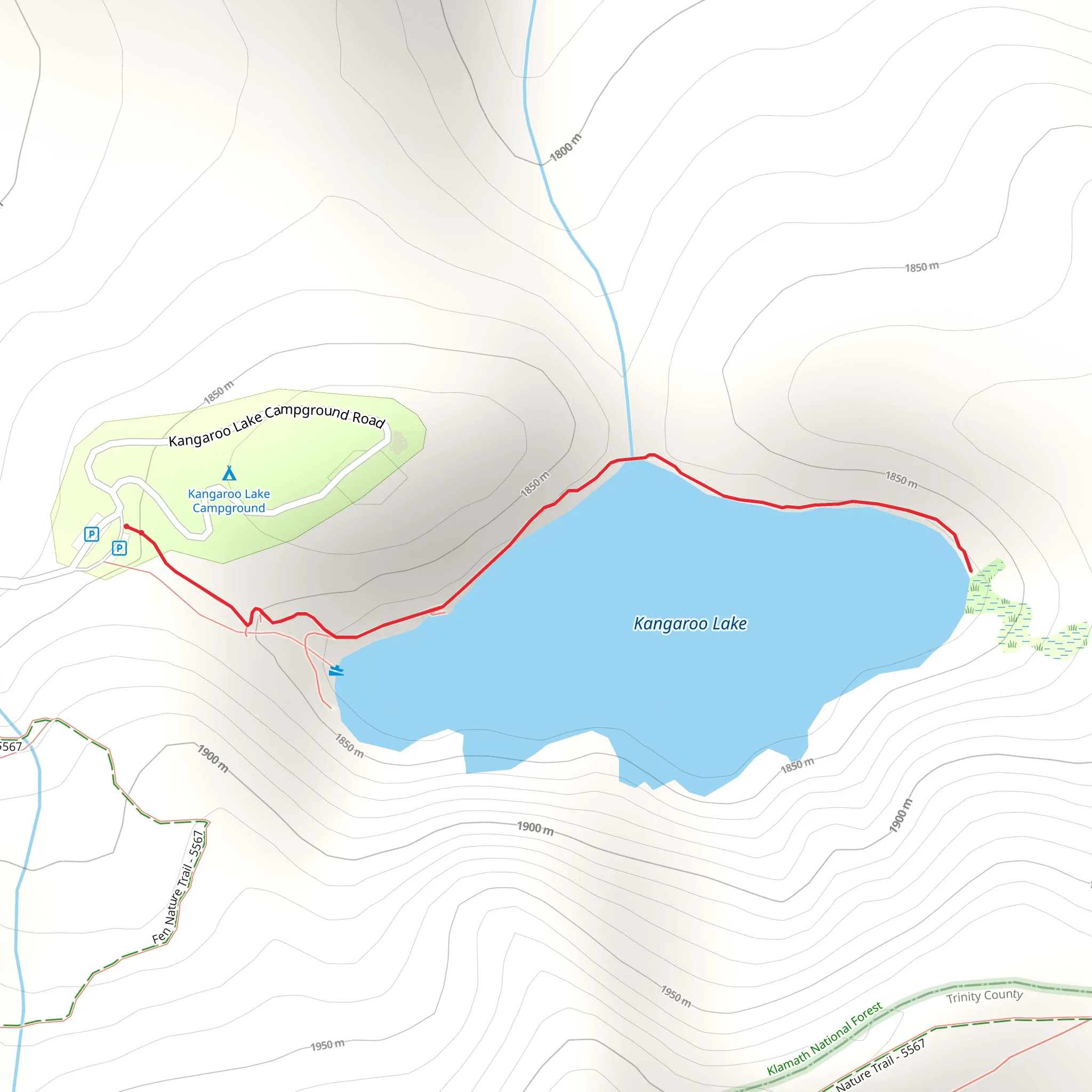 Kangaroo Lake Trail mobile static map