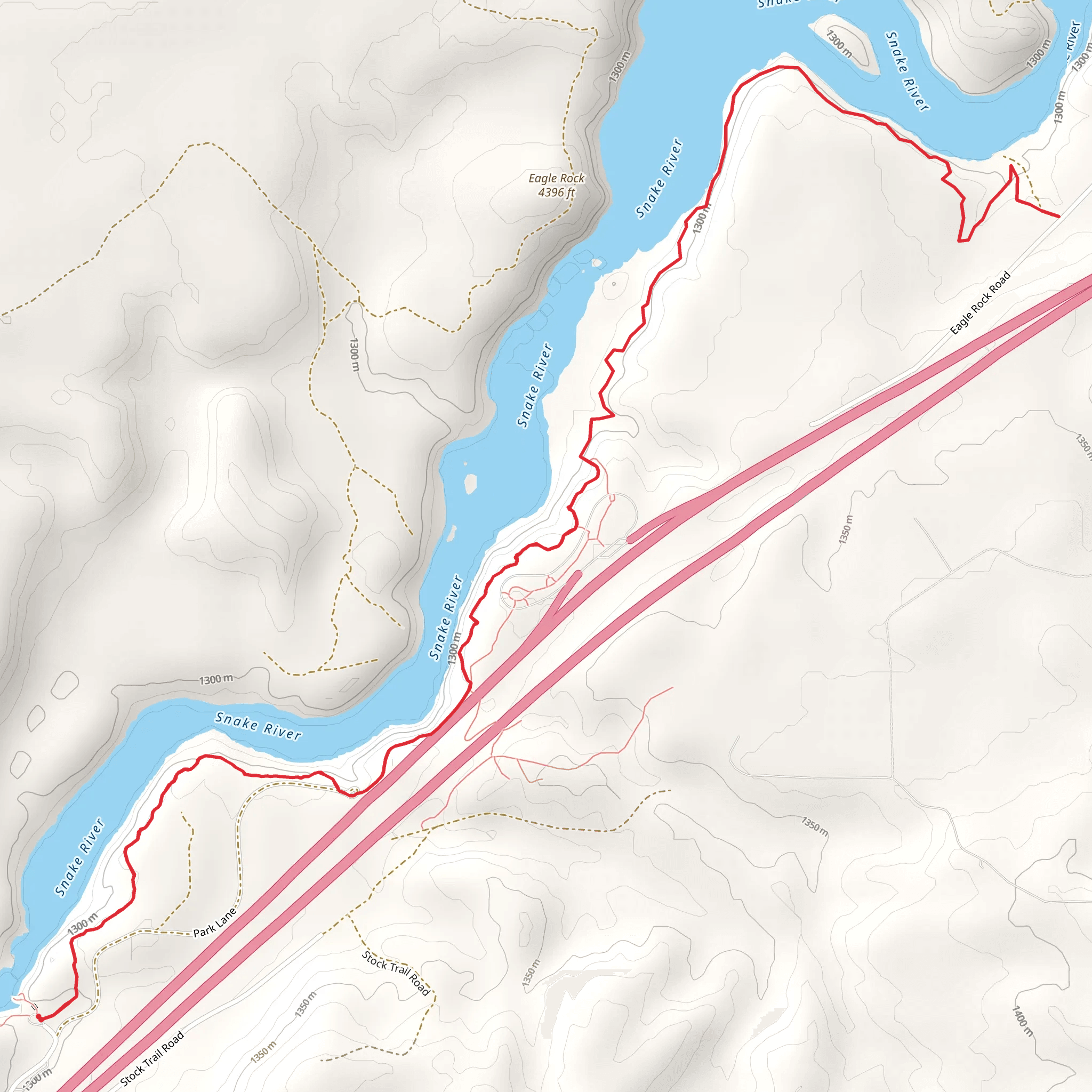 Snake River via Canyon Trail mobile static map
