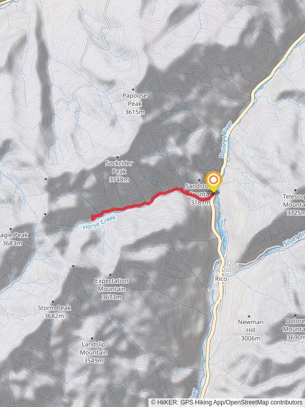 Horse Creek Trail mobile static map