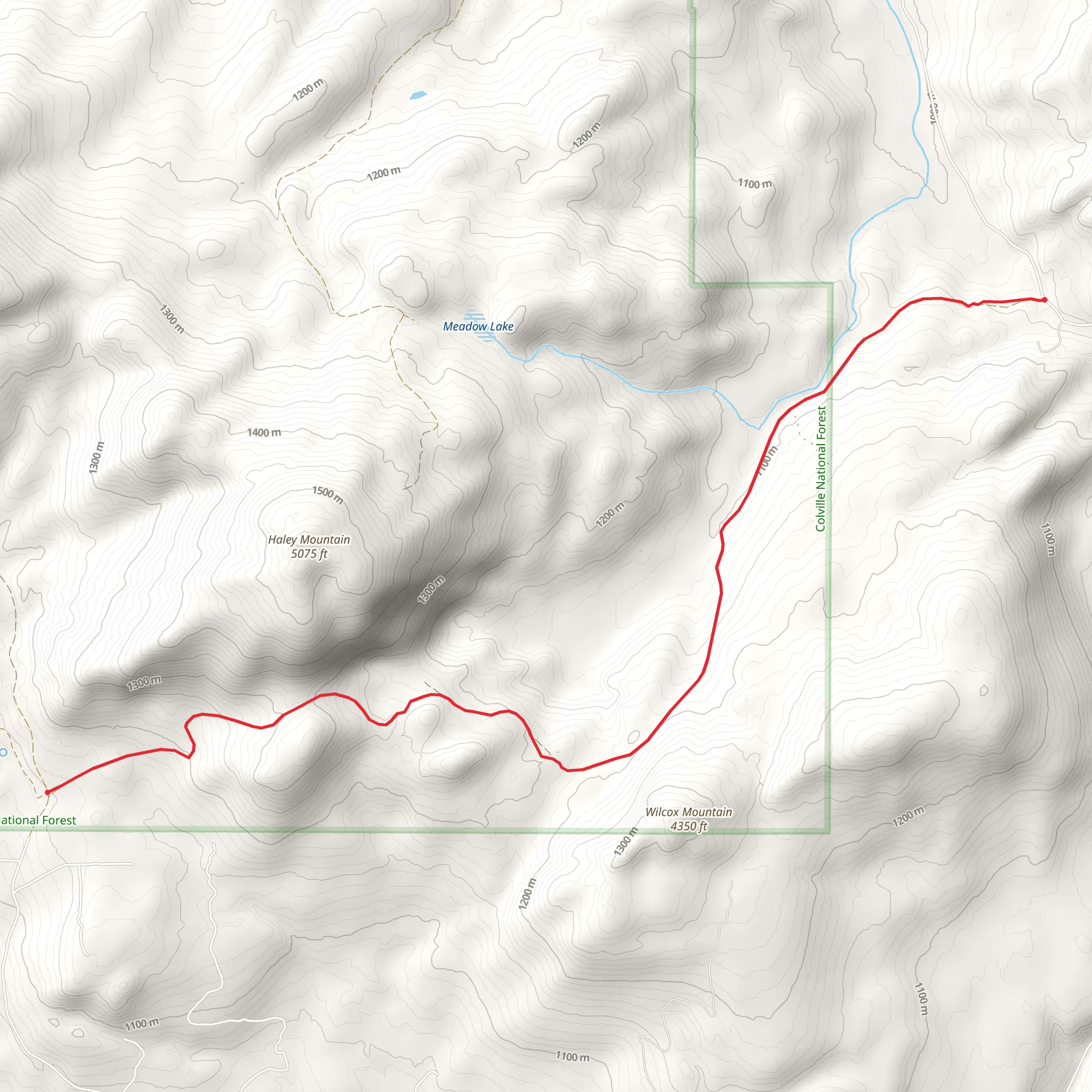 Pacific Northwest Trail to Dry Gulch Road mobile static map