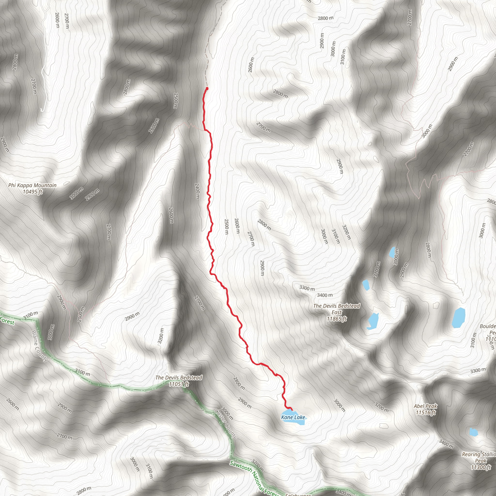 Kane Lake Trail mobile static map