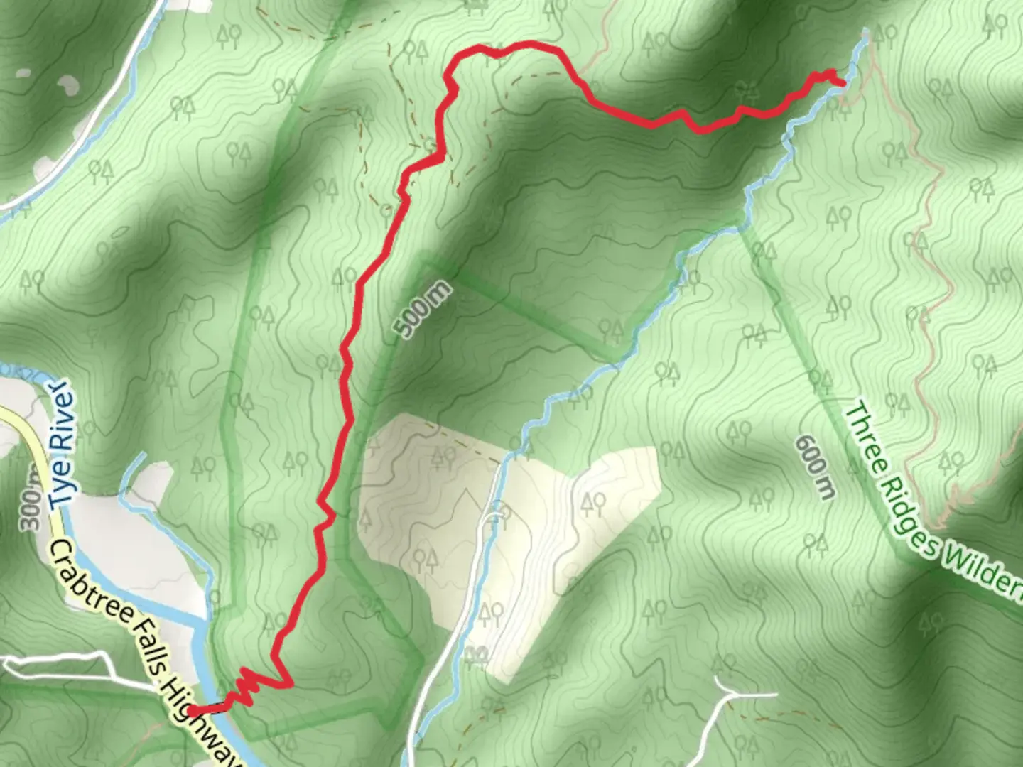An image depicting the trail Harpers Creek via Appalachian Trail and its surrounding area.