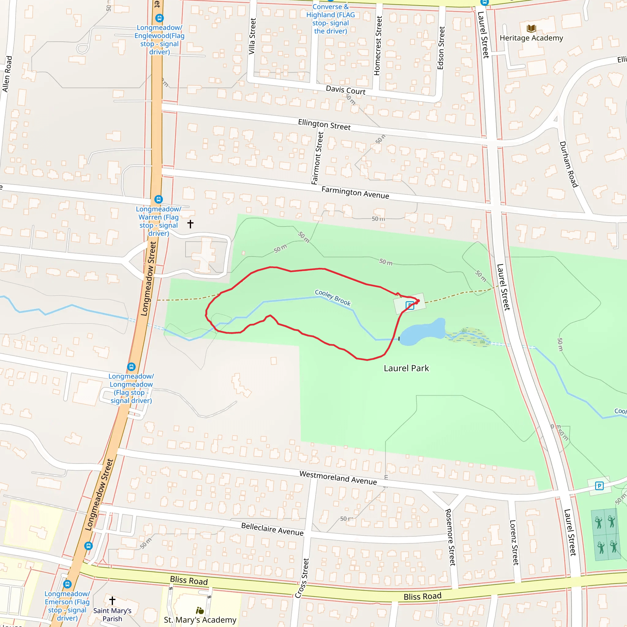 Cooley Brook Loop Trail mobile static map