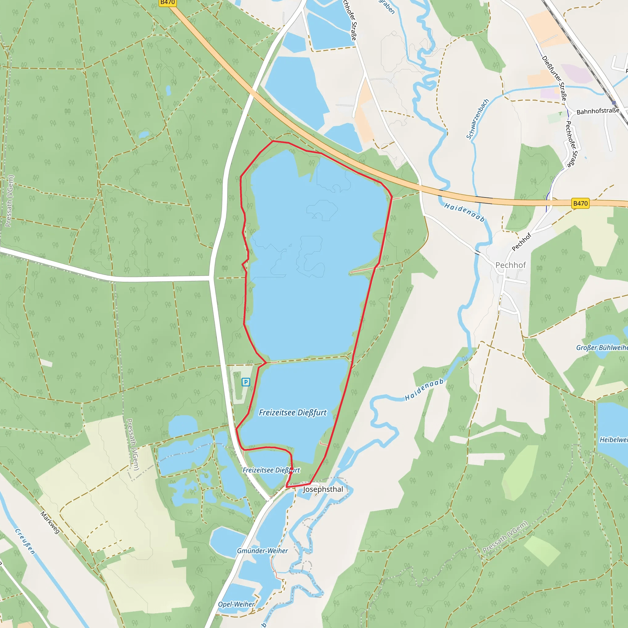 Freizeitsee Dießfurt Loop mobile static map