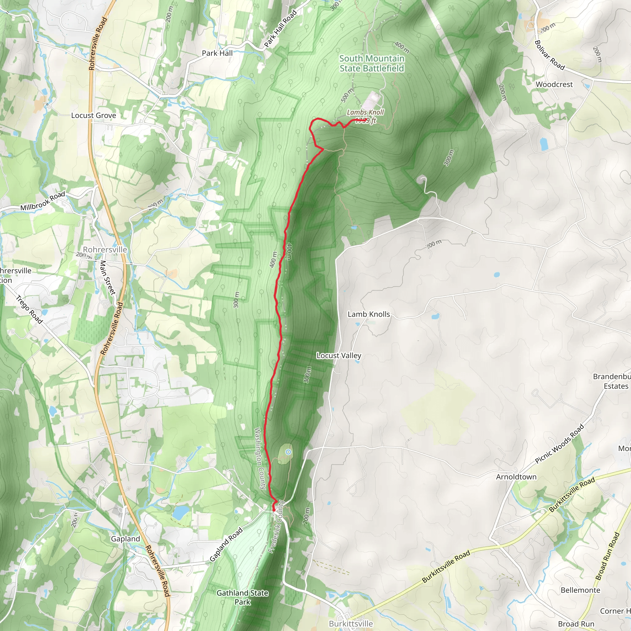 Lambs Knoll mobile static map