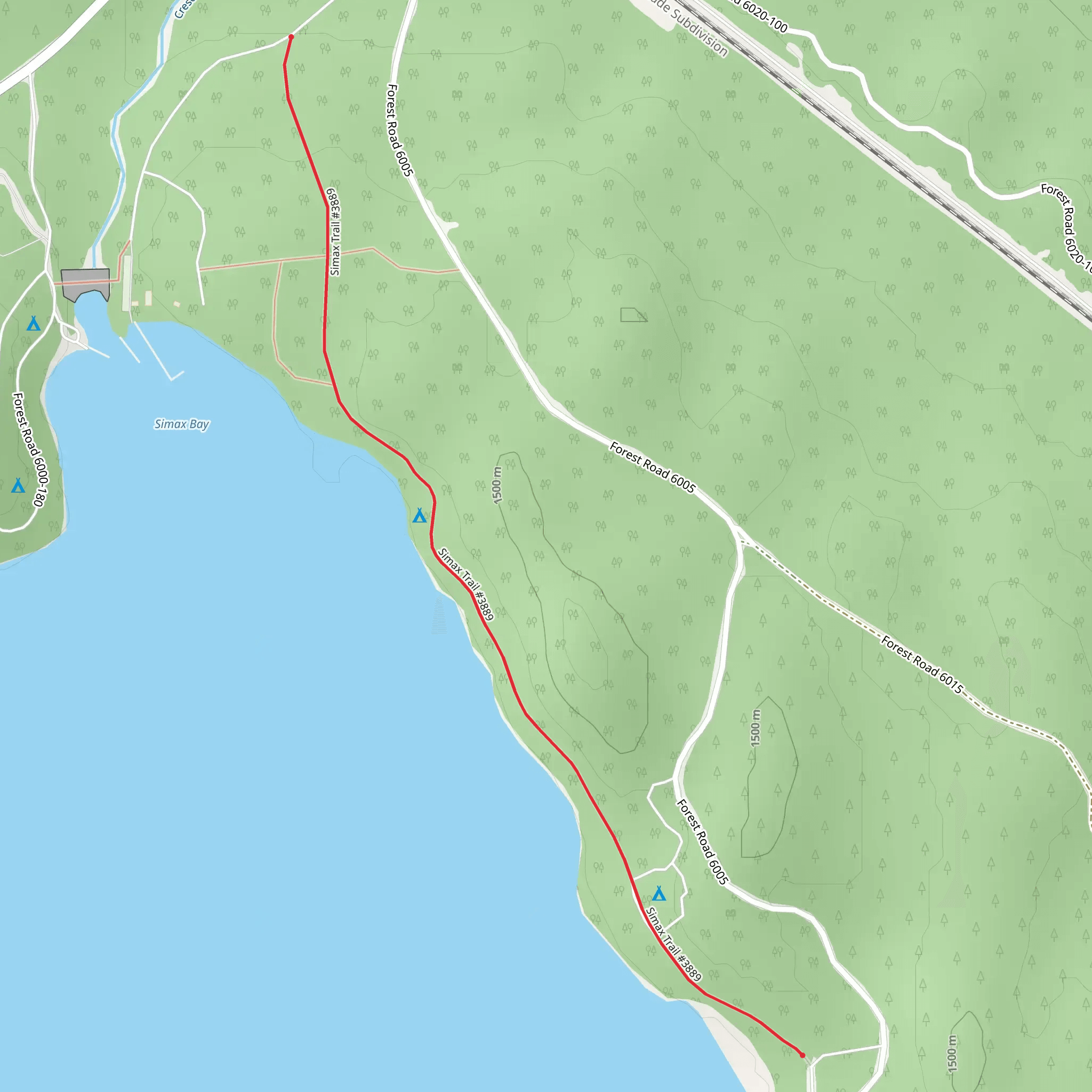 Simax Trail mobile static map