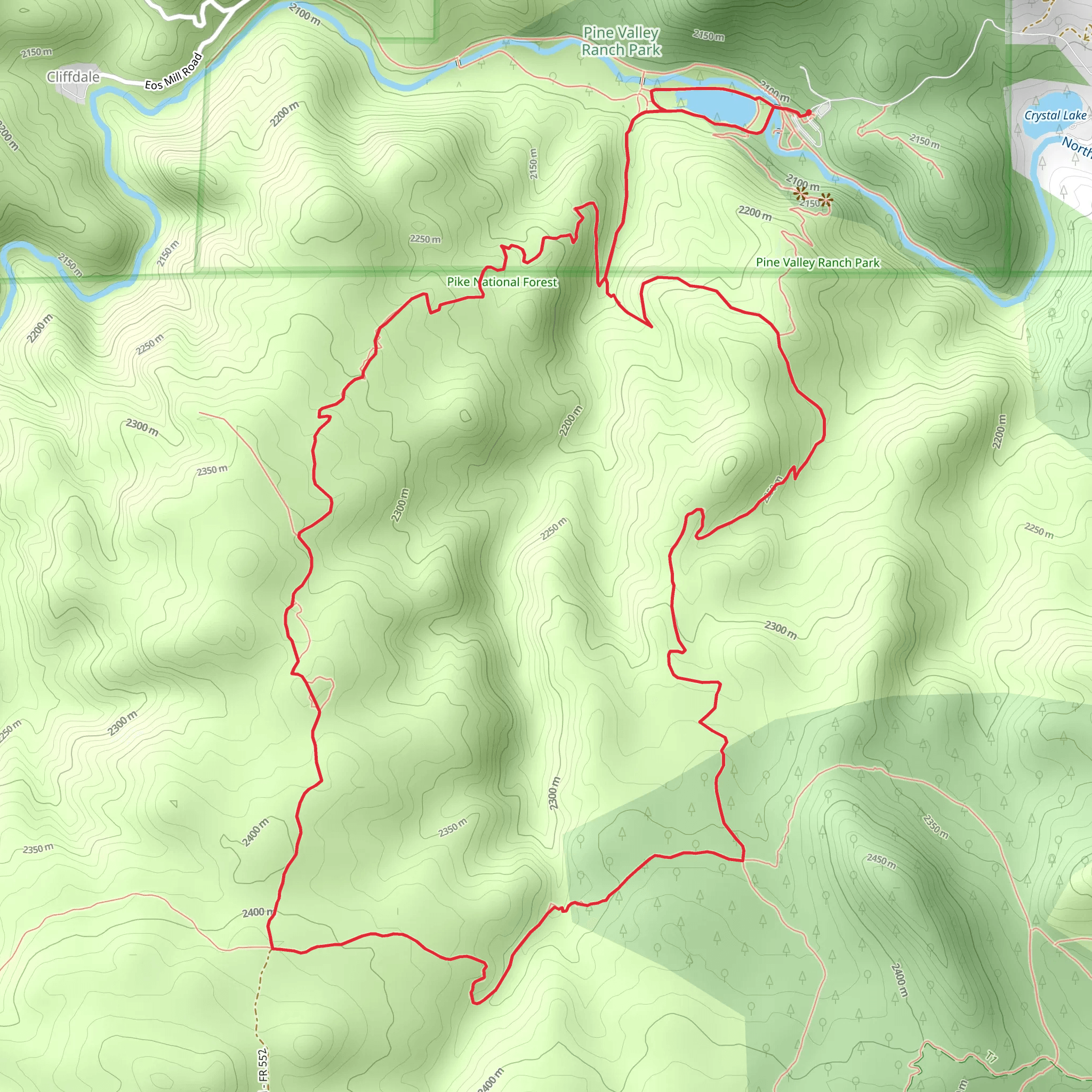 Buck Gulch and Strawberry Jack Loop Trail mobile static map