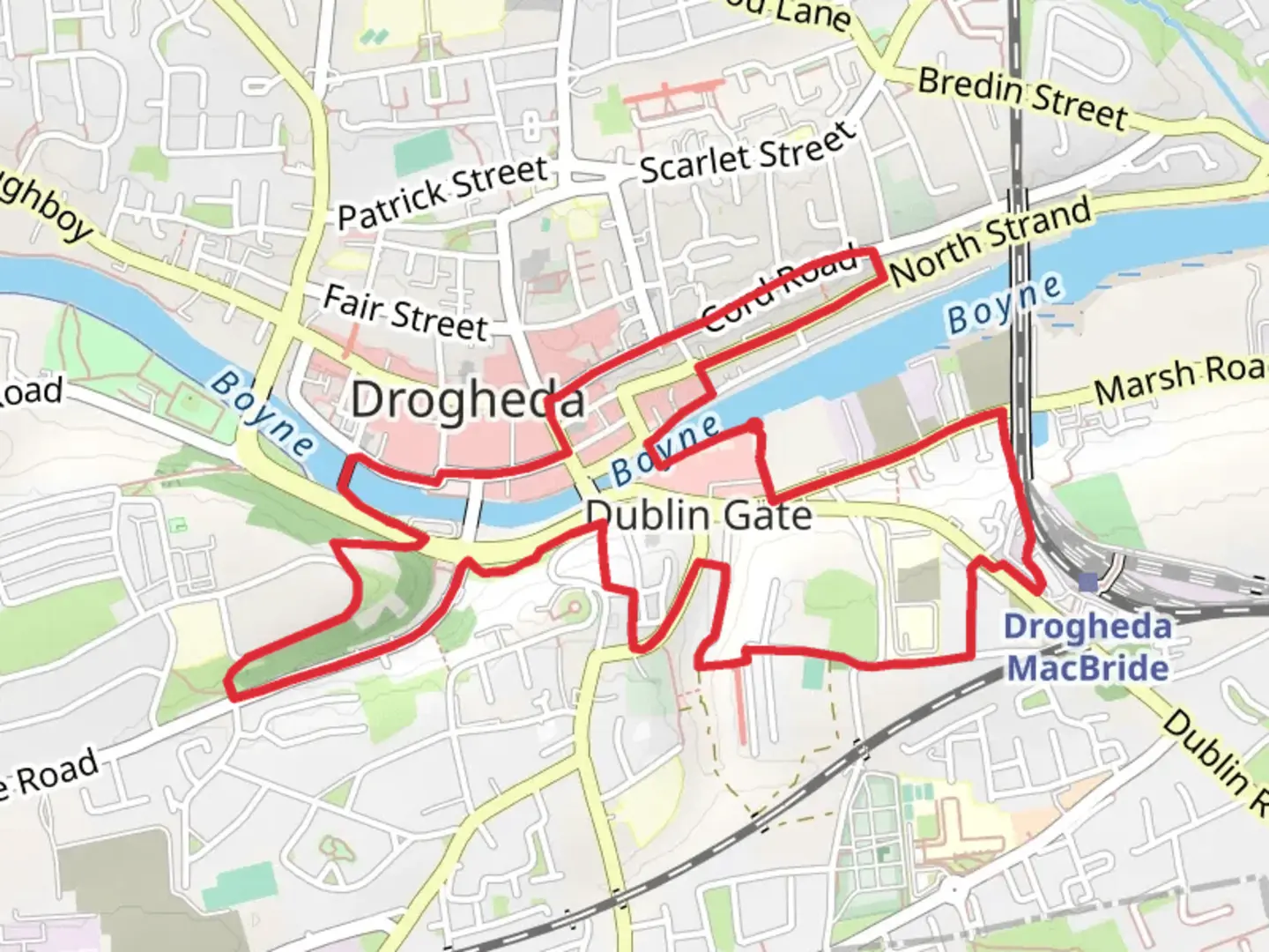 An image depicting the trail Drogheda Steps Walk and its surrounding area.
