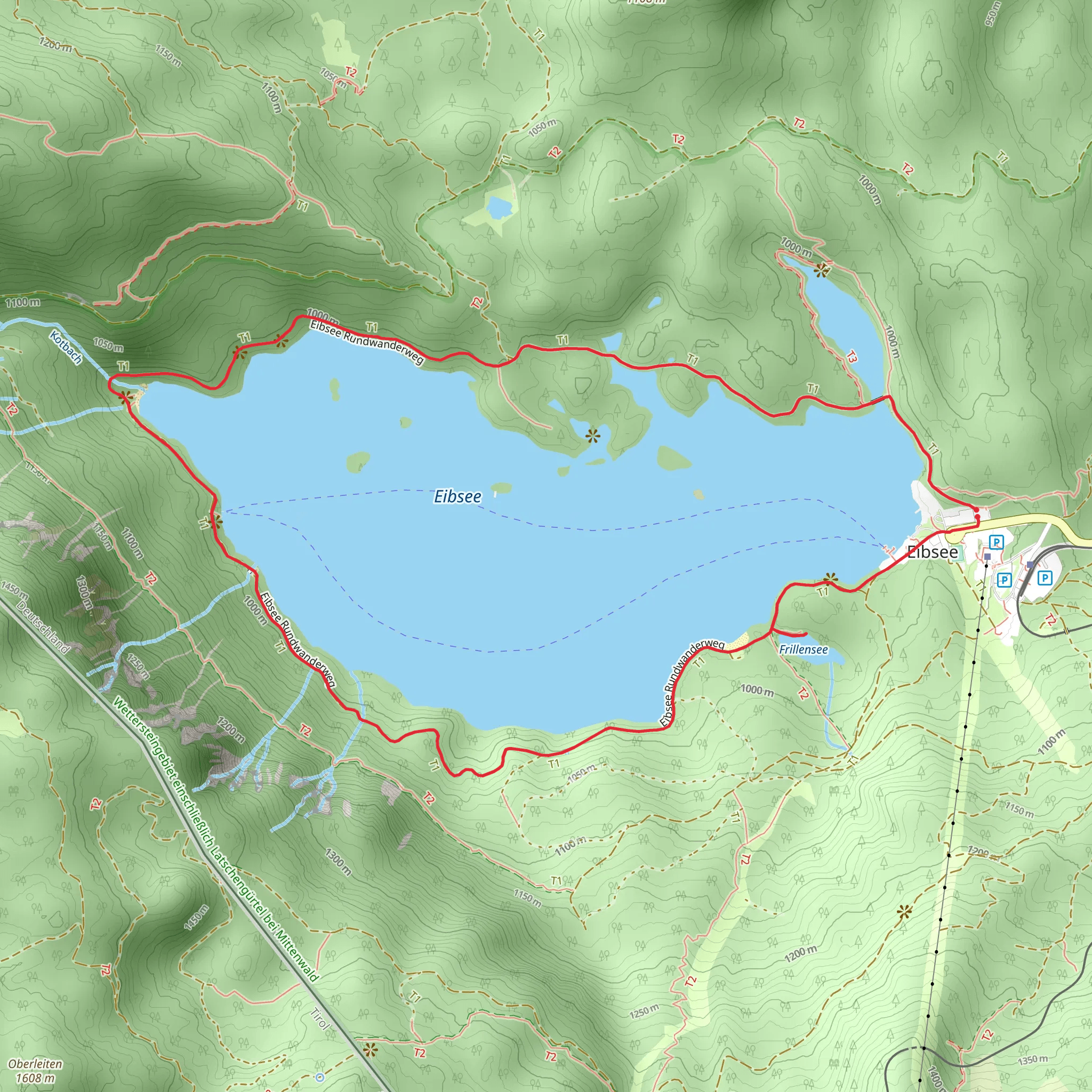 Eibsee and Frillensee Loop mobile static map